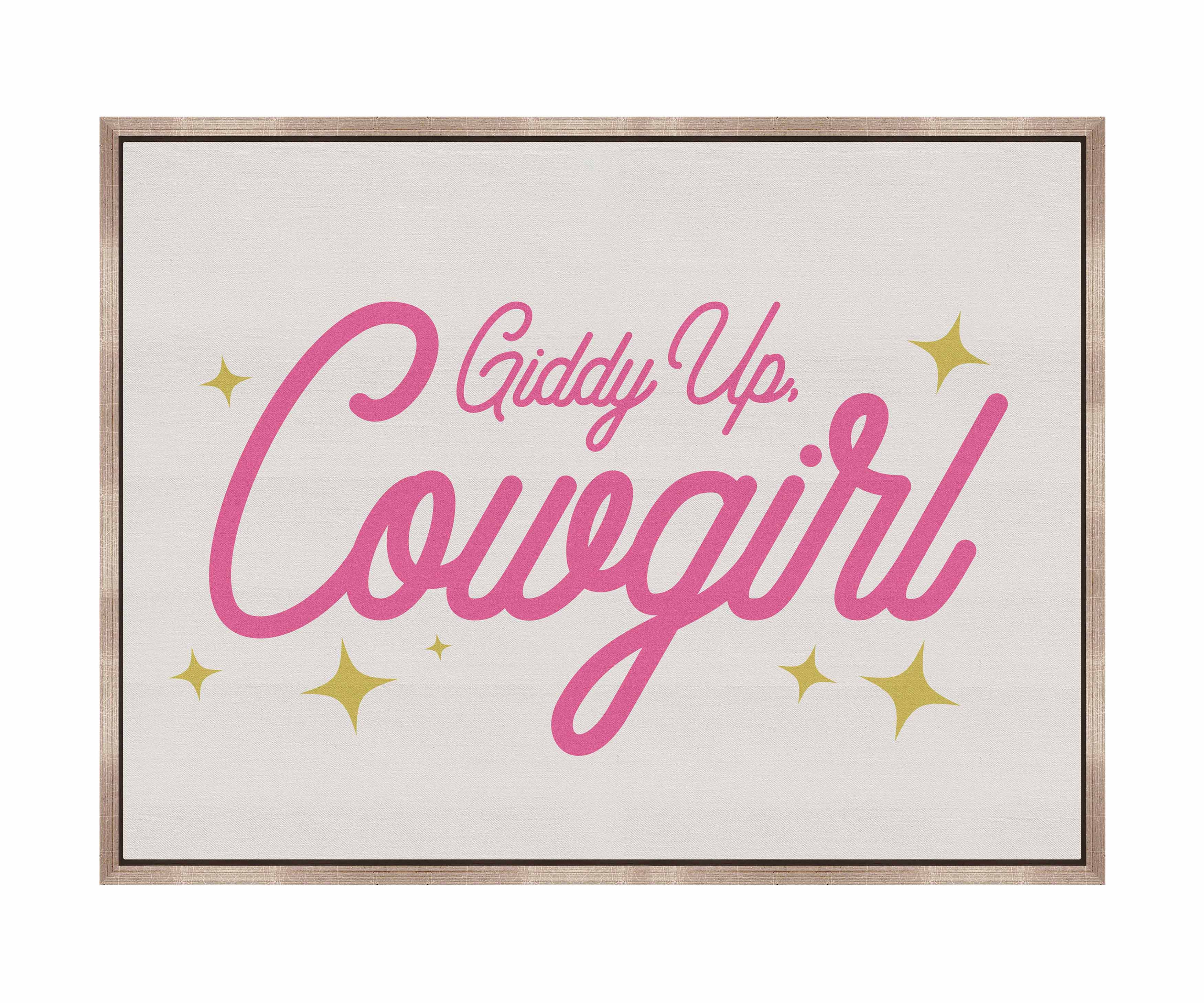Giddy Up Cowgirl A Gallery Wrapped Canvas - Western Wall Art Decor for Home, Office & Ranch - Perfect for Cowgirl Theme Bedroom & Country Style Living Room