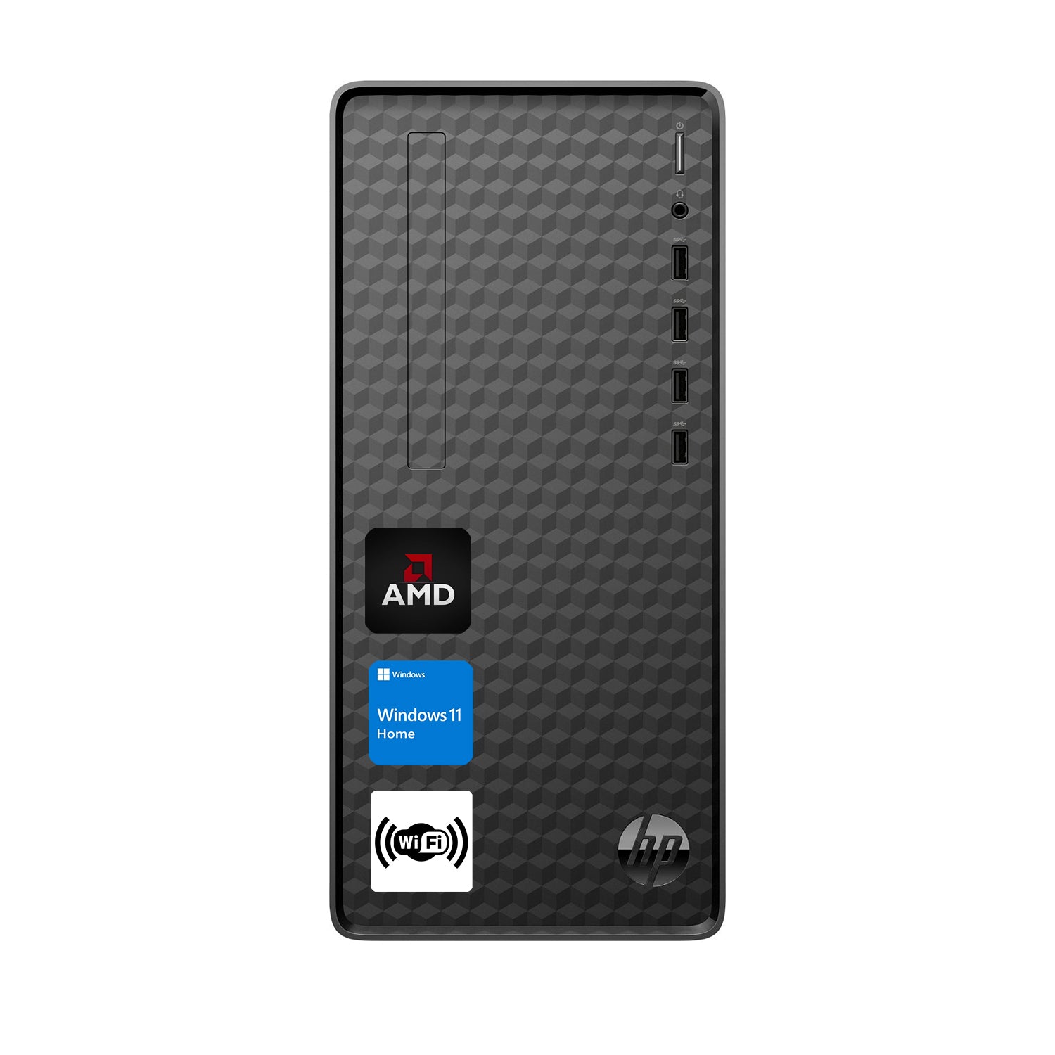 HP Desktop Computer with AMD Ryzen 5 5600G Processor, Radeon Graphics, 12GB DDR4 RAM, 512GB PCIe SSD - WiFi 5, Windows 11 Home (Black) - Perfect for Home Office, Gaming & Productivity