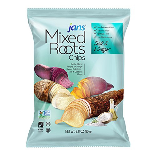 Mixed Roots All Natural Vegetable Chips - Gluten Free, Non-GMO, Vegan Snack (Salt & Vinegar Flavor, 2.8 oz Pack) | Perfect for Healthy Snacking, Lunch Boxes & Party Platters