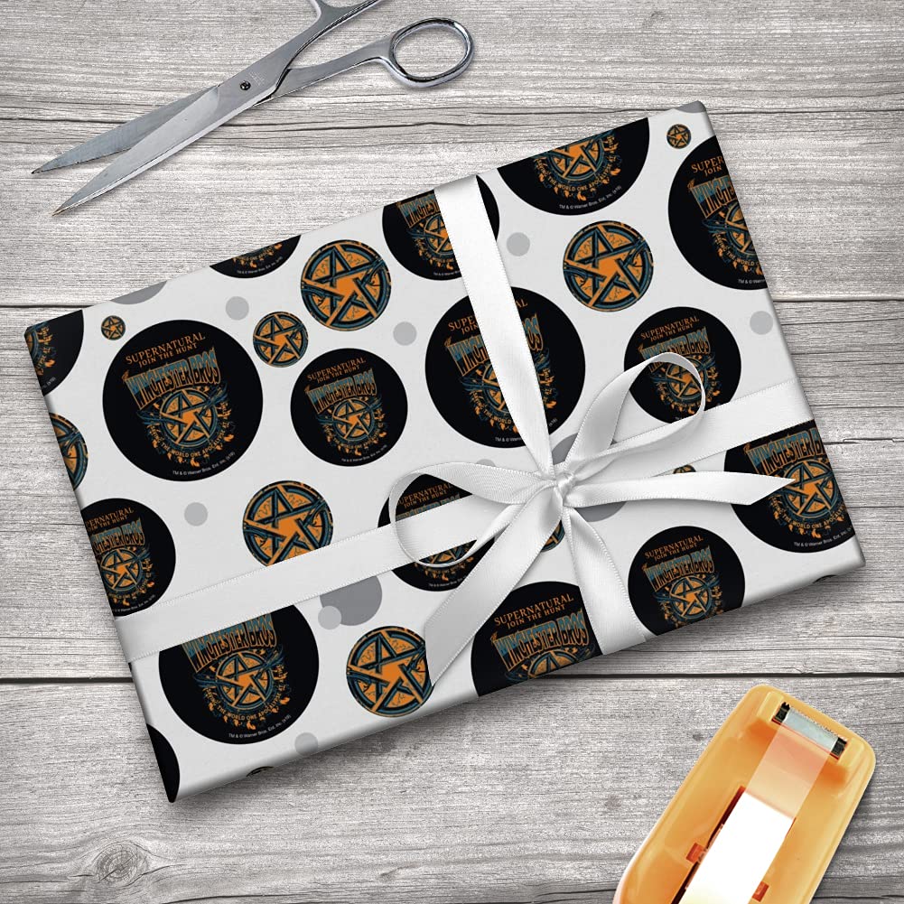 Supernatural The Bros Gift Wrap Wrapping Paper Roll - Premium Quality Printed Wrapping Paper for Birthdays, Christmas & Special Occasions | Perfect for Fans of Supernatural TV Show