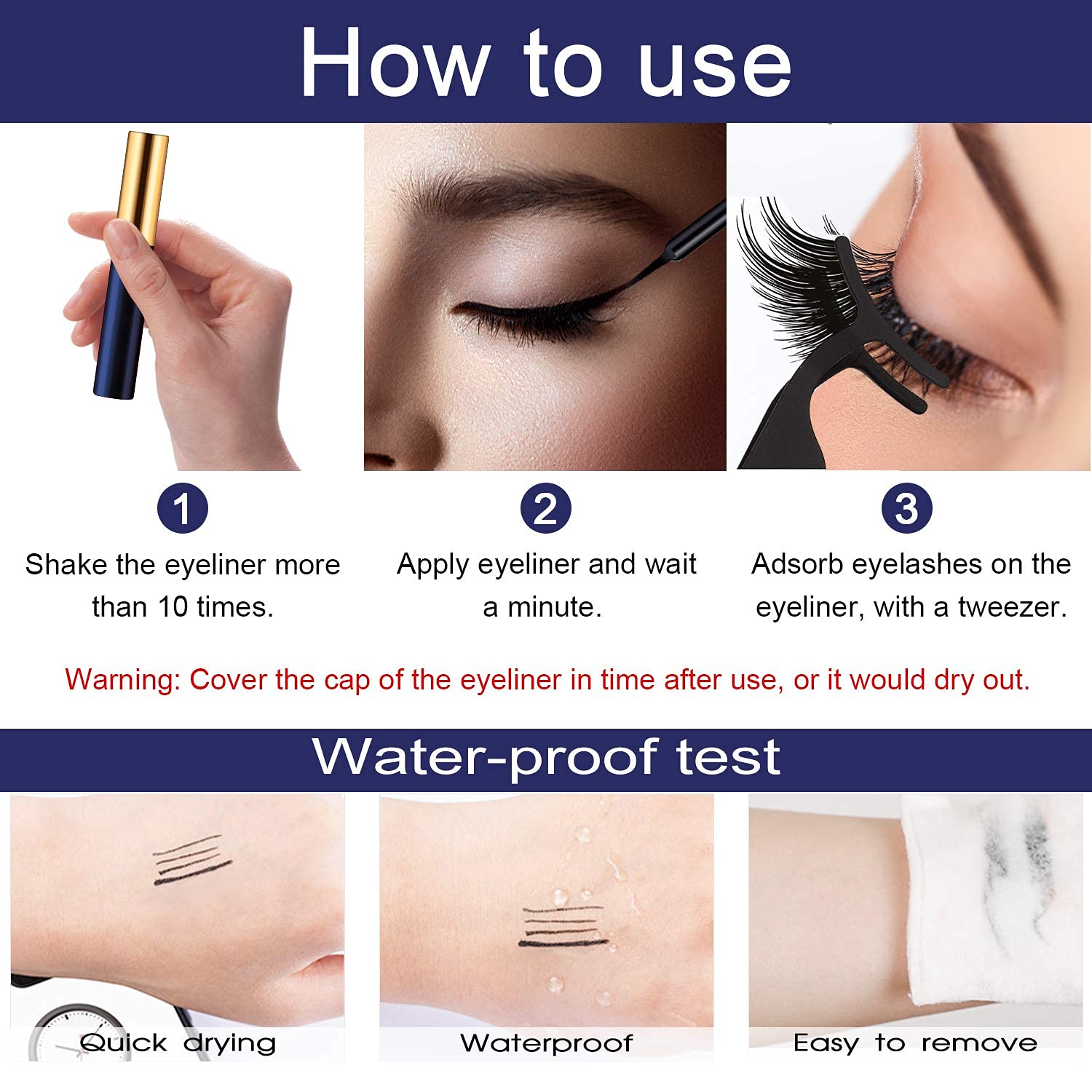 Magnetic Eyelashes & Eyeliner Kit - Reusable False Lashes for Women with Applicator - Natural Look Easy Application Cruelty-Free - Perfect for Parties, Weddings & Daily Wear