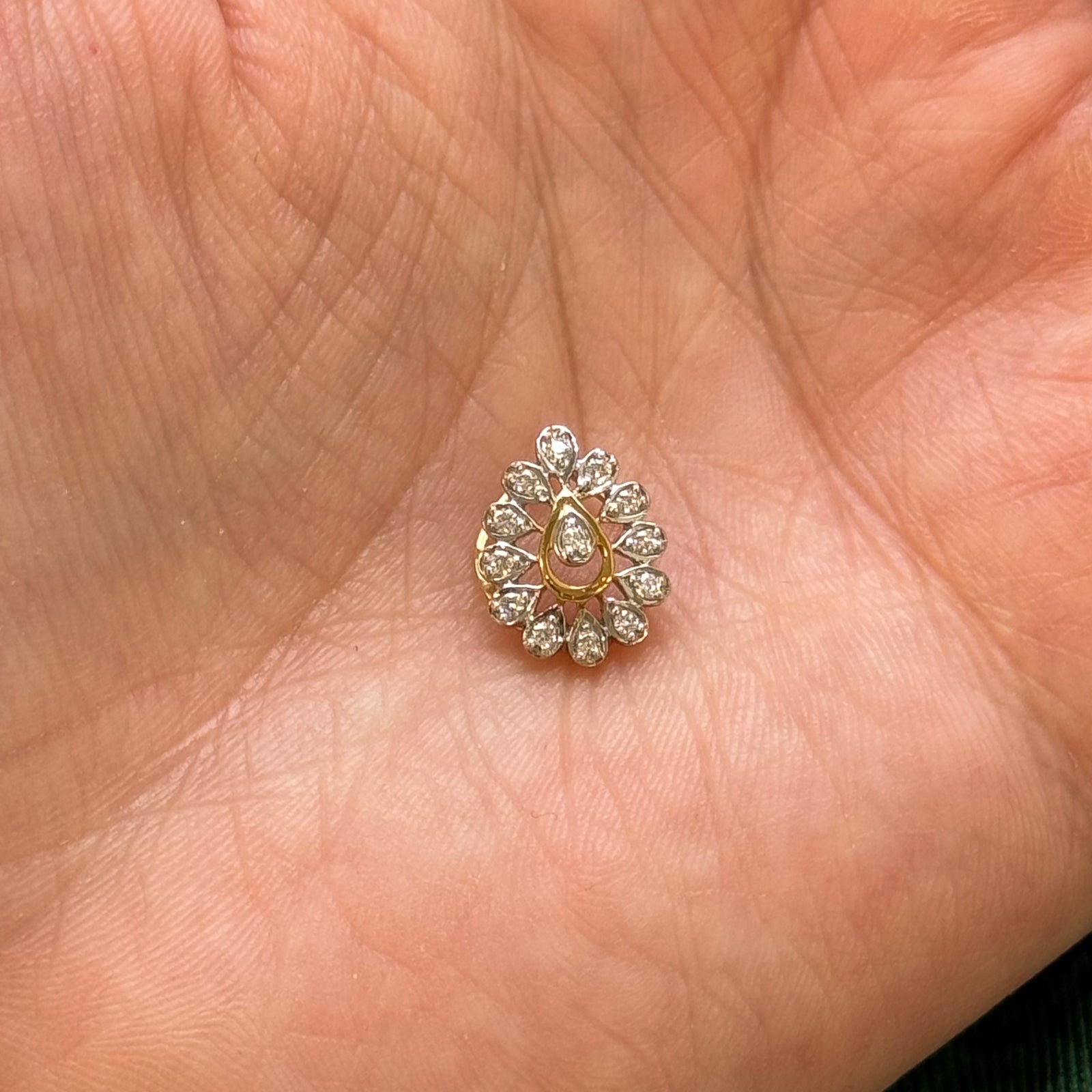 Exquisite 0.09ctw Diamond Cluster Pear Shaped Pendant Necklace for Women | Elegant Dangling Pear Cut Jewelry | Perfect for Weddings, Anniversaries & Special Occasions
