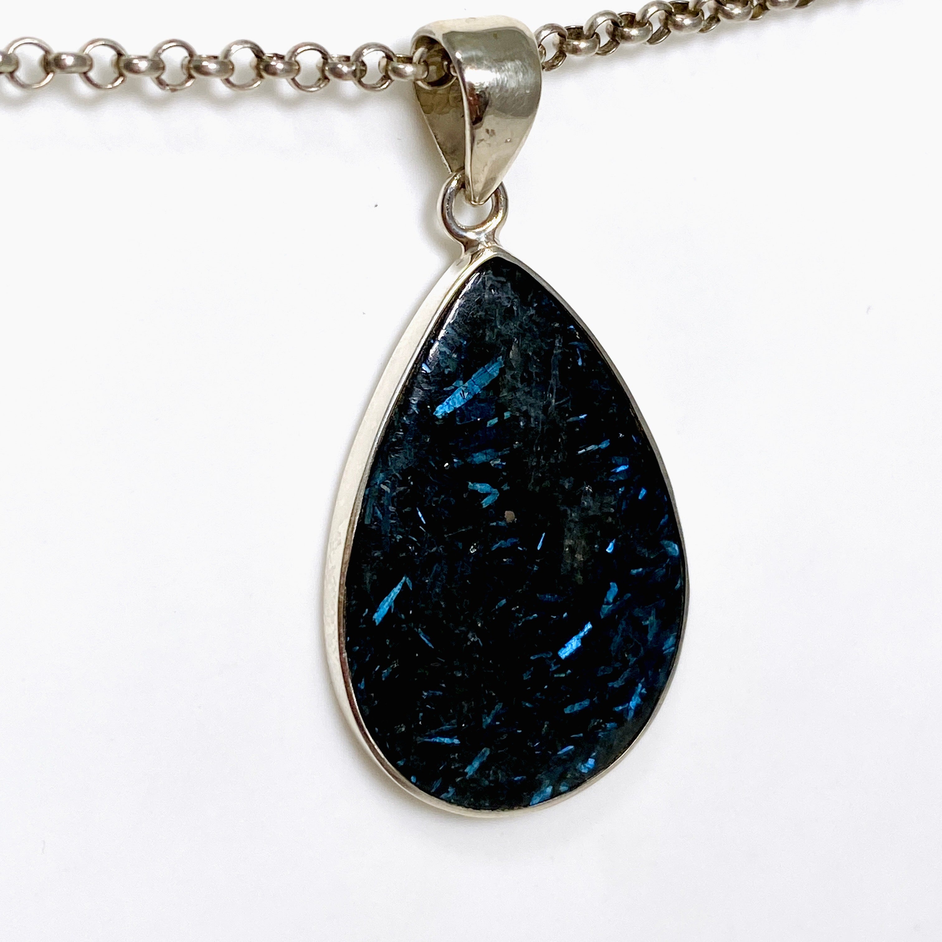 Nuummite Teardrop Cabochon Pendant - Natural Gemstone Jewelry for Women - BTP 66 - Perfect for Meditation, Energy Healing & Spiritual Gifts