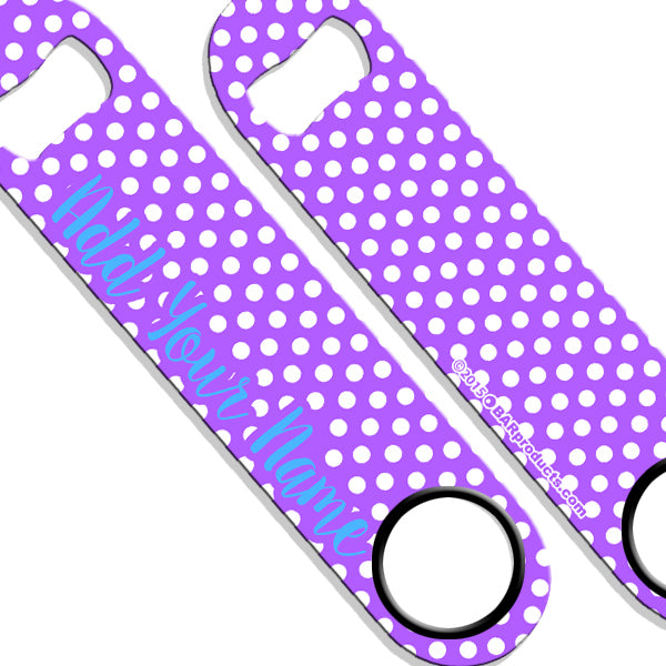 Personalized Polka Dot Bottle Opener - Custom Name Speed Opener for Beer, Soda & Home Bar Accessories - Perfect for Parties, Gifts & Kitchen Use