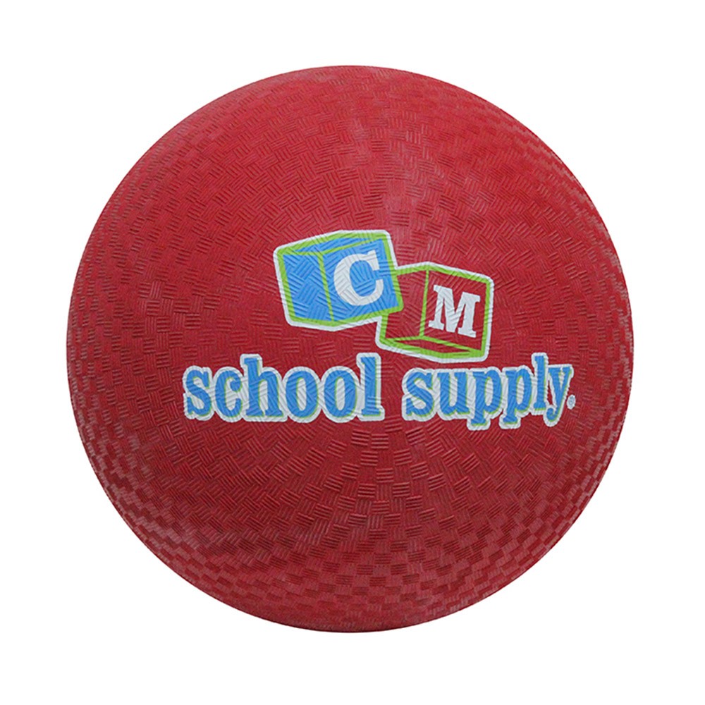 8.5 Inch Colored Playground Ball - Red Rubber Kickball for Kids Outdoor Games, School PE Class, Recess Activities and Team Sports