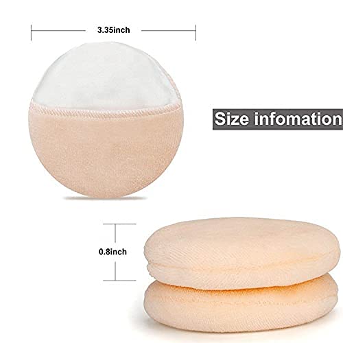 Premium Round Cotton Powder Puff - Soft Makeup Foundation Sponge for Flawless Application - 2 Pack - Ideal for Liquid, Powder & Cream Cosmetics - Perfect for Travel & Everyday Makeup Routine