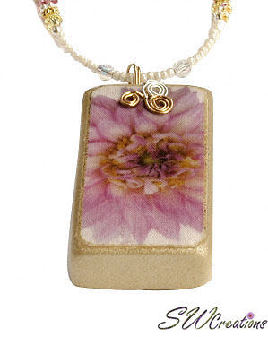 Purple Pink Yellow Dahlia Crystal Flower Domino Necklace - Elegant Jewelry for Women, Perfect for Parties, Weddings & Special Occasions