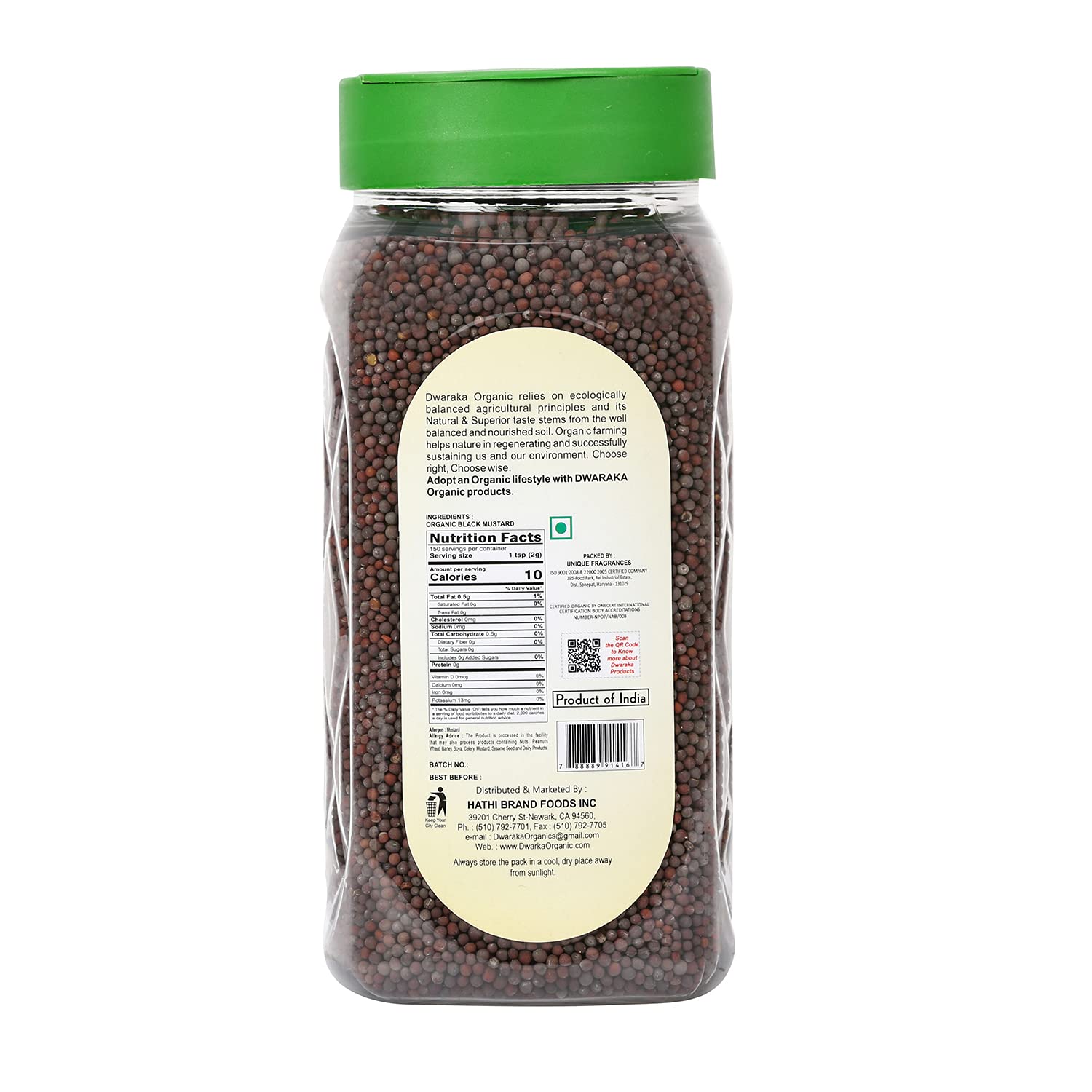 Organic Black Mustard Seeds 10.5oz | Non-GMO, All Natural, Healthy Cooking Ingredient | Perfect for Indian Cuisine, Pickling & Salad Dressings