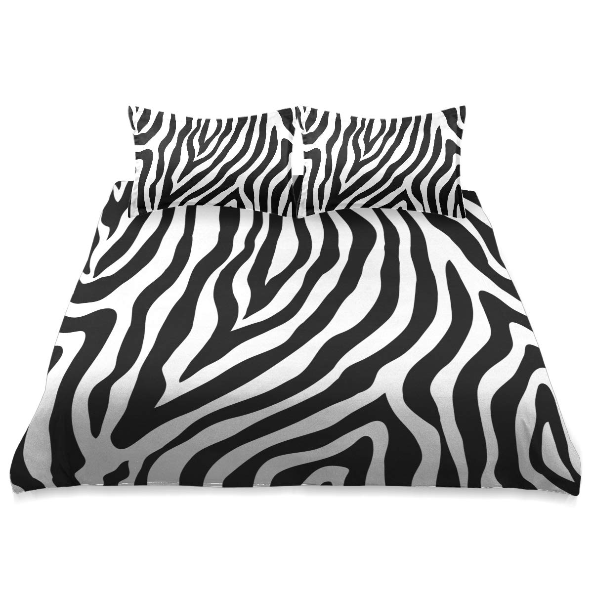 Abstract Animal Zebra Print Queen Size Comforter Set - All Season Soft & Comfortable Bedding (90x90 Inches) for Modern Bedroom Decor, Guest Room, or Dormitory