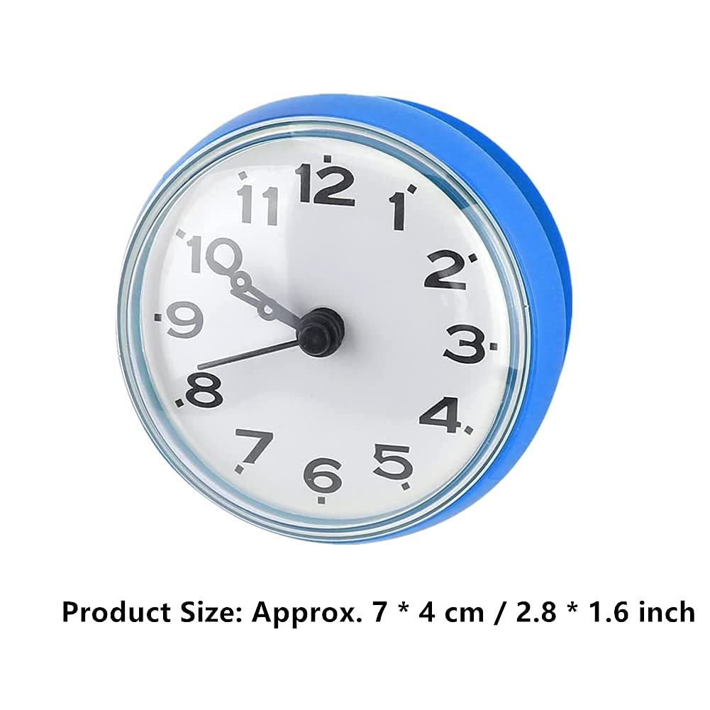 Yosoo Waterproof Shower Clock with Strong Suction Cup - Round Arabic Digital Bathroom Clock for Shower, Kitchen & Pool - Non-Slip Bath Accessories (Blue) | Perfect for Bath Time, Swimming, Spa & Home Decor
