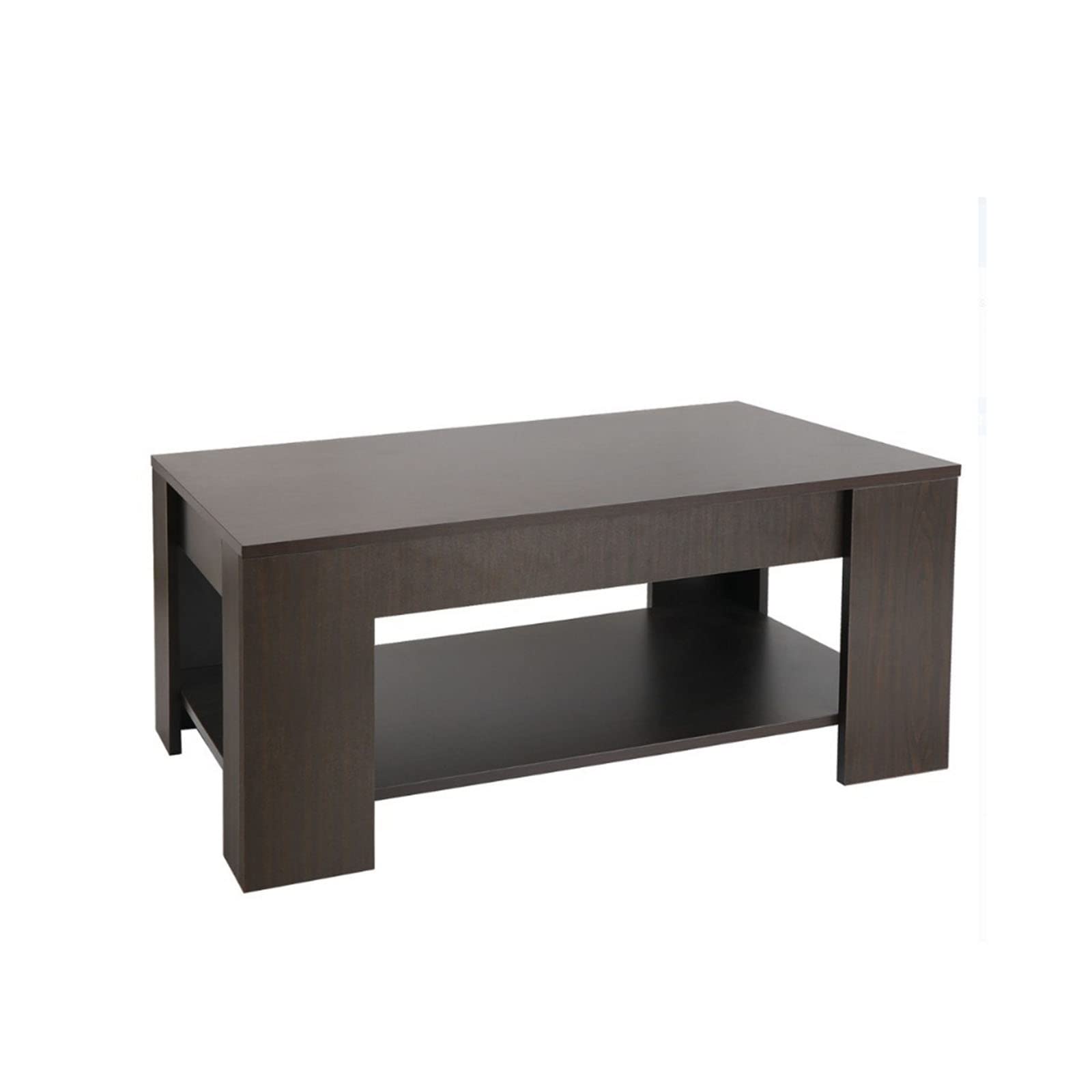 Lift Top Coffee Table with Hidden Storage - Sturdy Brown Finish Lift-Up Design for Living Room | Perfect for Small Spaces, Home Office & Entertaining Guests