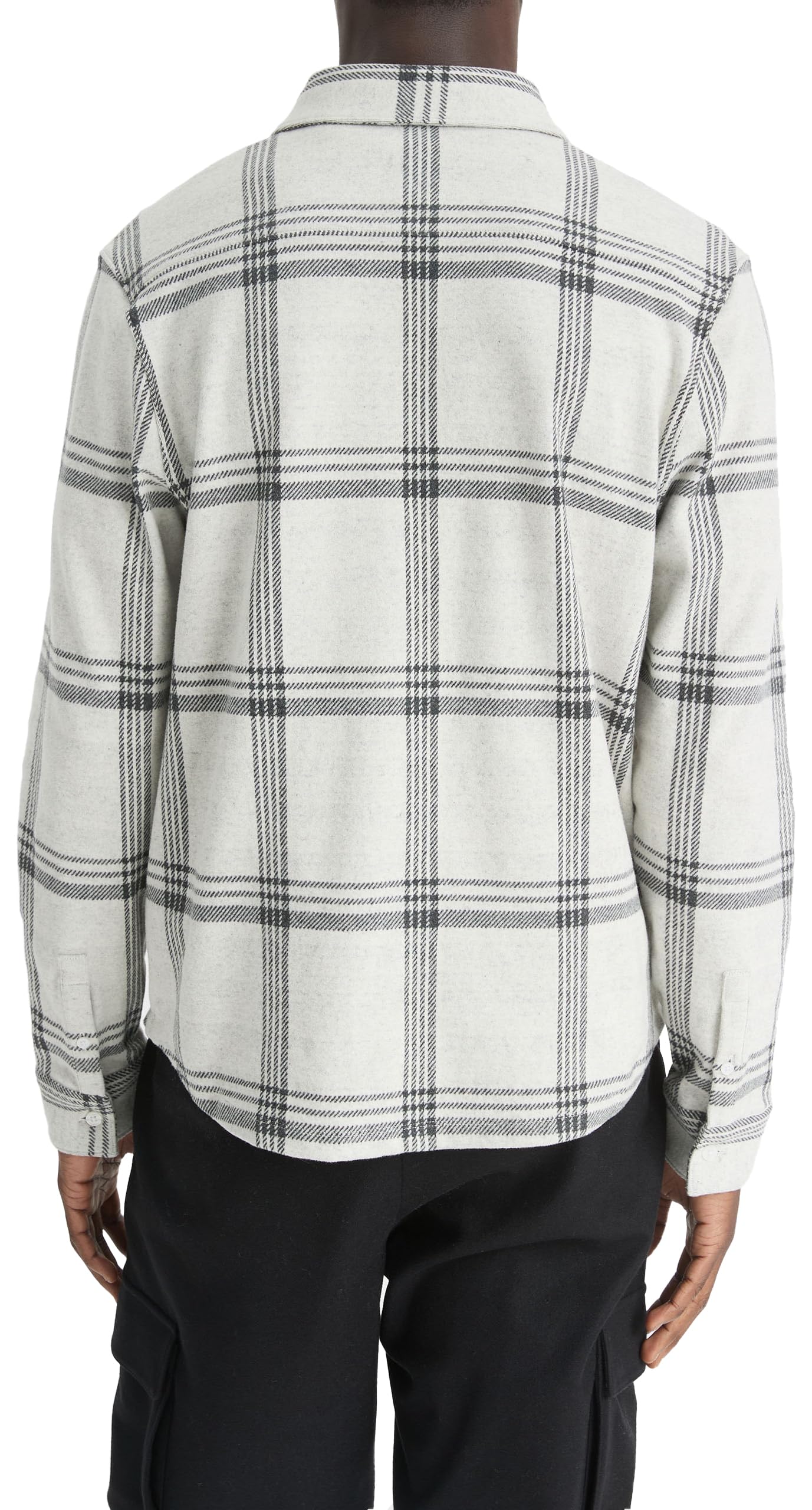 Vince Men's Plaid Knit Shirt Jacket - Casual Button Down Long Sleeve Shacket for Fall & Winter Layering | Office, Date Night, Outdoor Activities