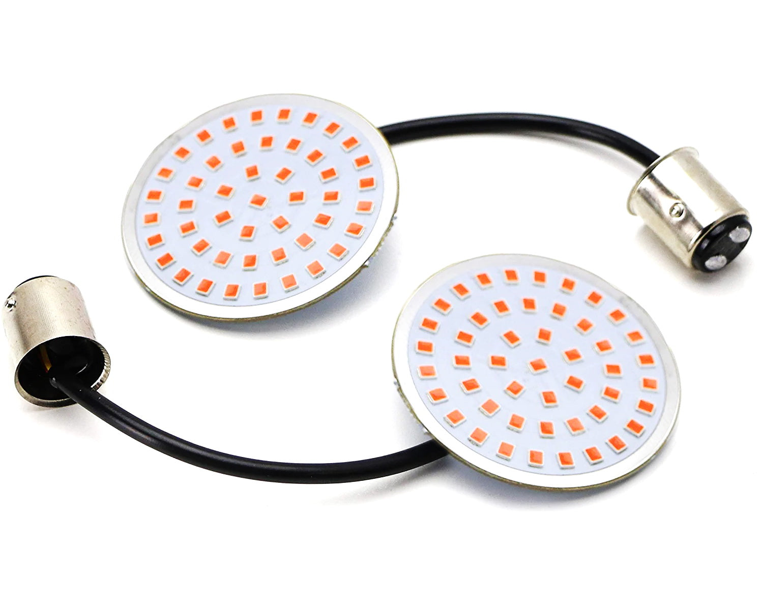 2 Pack 1157 Dual Filament LED Bulbs - Red Turn Signal Tail Brake Lights Compatible with Harley Davidson Motorcycles - High Visibility for Night Riding & Safety
