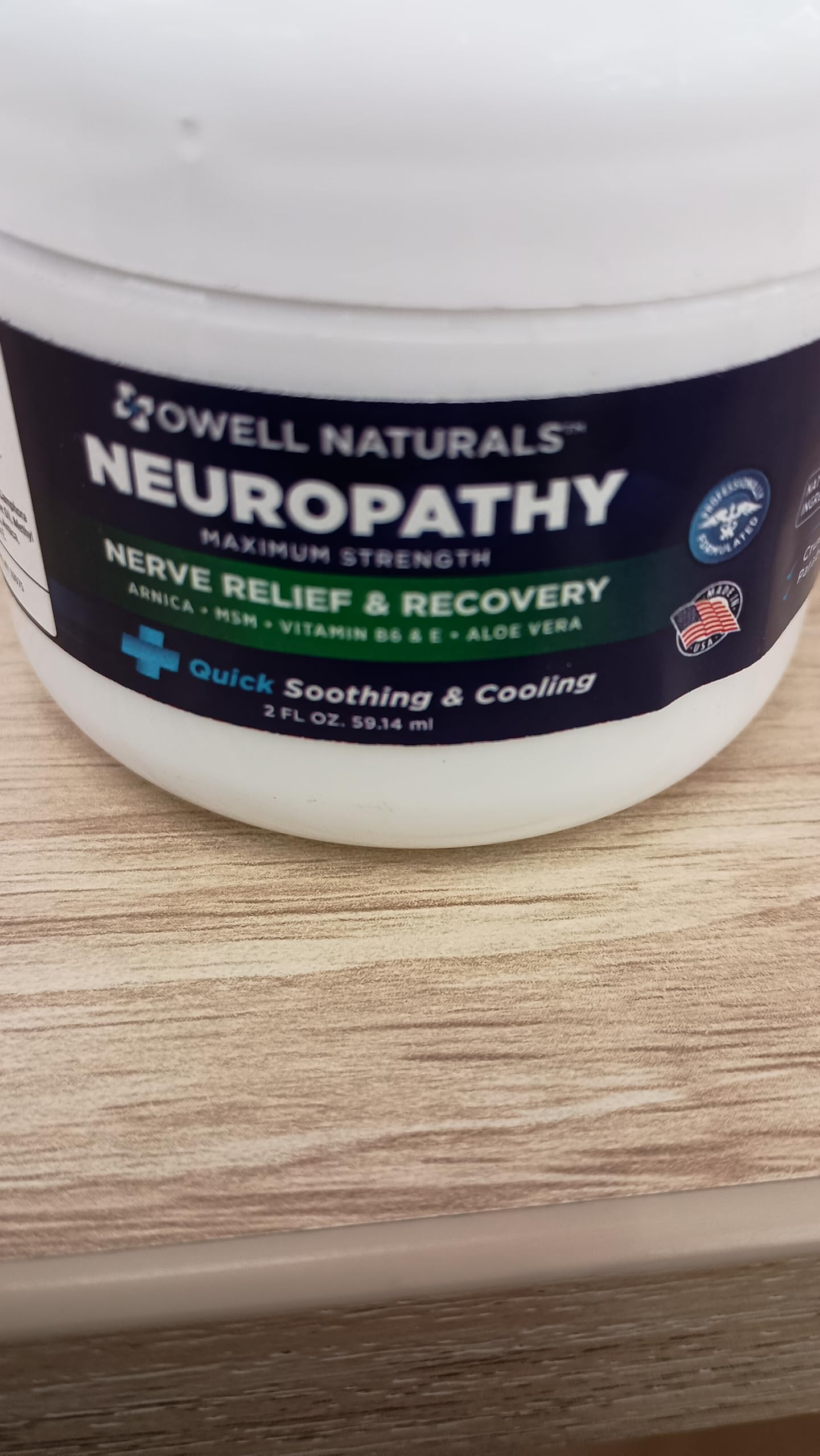 OWELL NATURALS Extra Strength Neuropathy Cream - Nerve Pain Relief for Feet, Hands, Legs & Toes with Arnica, Vitamin B6, Aloe Vera & MSM - Made in USA - Soothes Diabetic Nerve Pain & Tingling for Daily Comfort