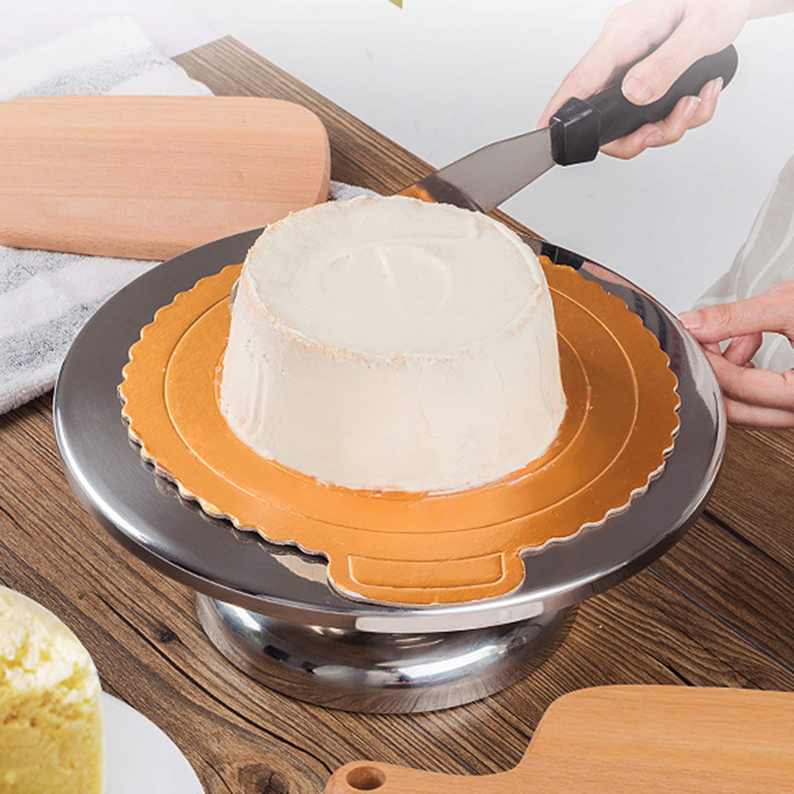 Rotating Cake Stand - 12 Inch Round Revolving Cake Turntable for Decorating, Baking Supplies for Cookies & Cupcakes - Perfect for Birthday Cakes, Wedding Desserts & Home Baking