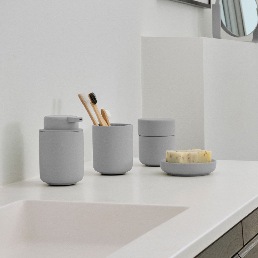 ZONE DENMARK Nova One Soap Dish - Modern Bathroom Organizer, Non-Slip Gray Soap Holder for Showers & Sinks - Perfect for Bathroom, Kitchen, and RV Use