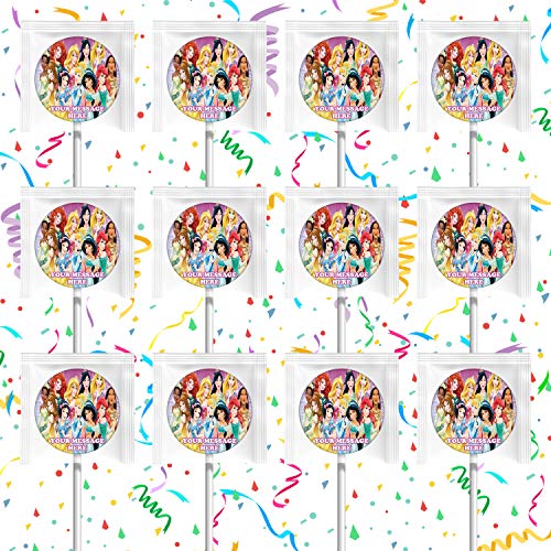 Disney Princess Party Favors Kit - 12 Pcs Lollipop Decorations & Supplies for Birthday Parties, Baby Showers, and Theme Events