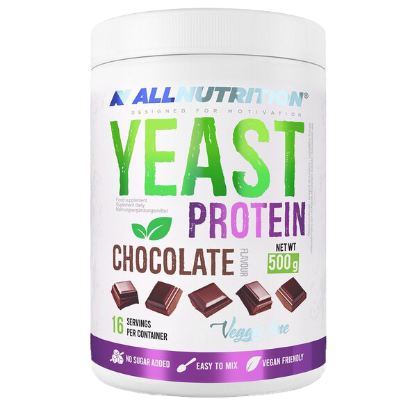 Allnutrition Yeast Protein Chocolate Powder 500g - Premium Vegan Protein Supplement for Muscle Recovery & Weight Management - Perfect for Smoothies, Baking & Post-Workout Shakes