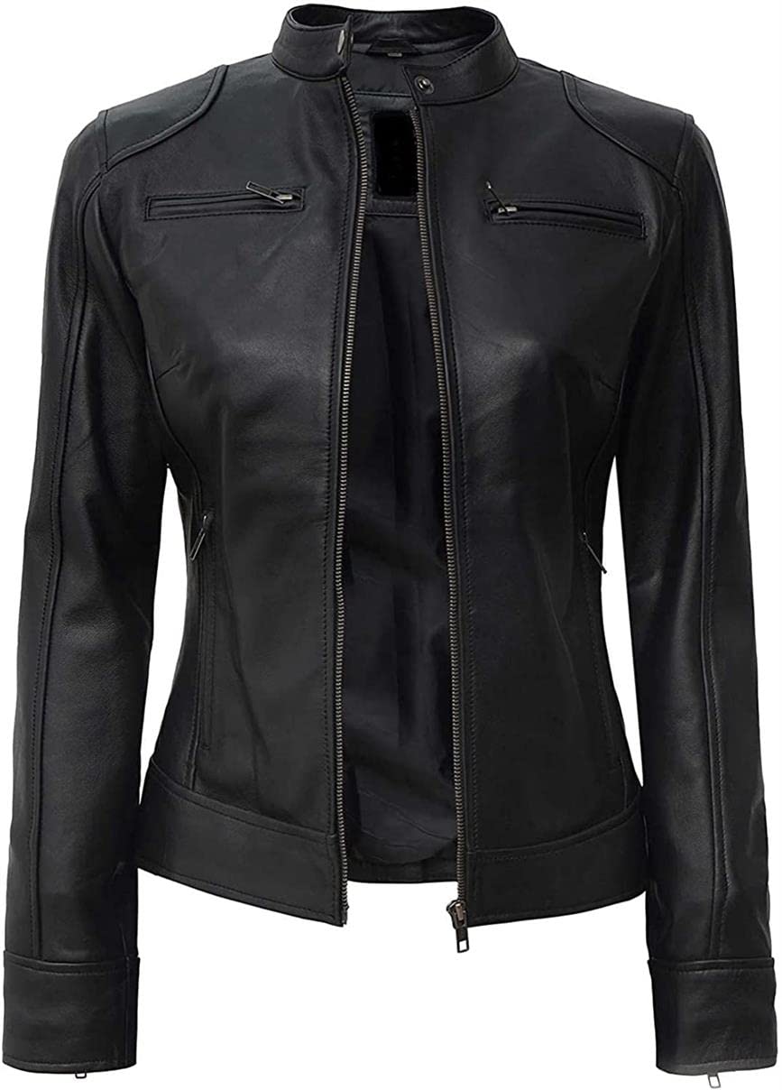 Stylish Women's Biker Leather Jackets - Premium Lambskin Motorcycle Jackets for Fashion & Riding | Perfect for Casual Outfits, Night Outs & Motorcycle Adventures