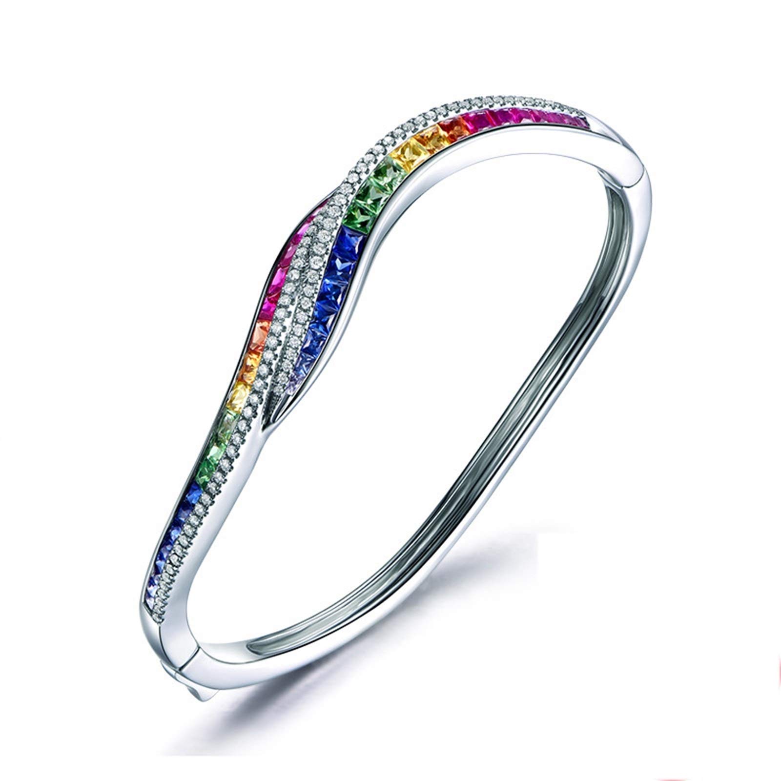 18K Rose Gold Bracelets for Women - Valentine's Day Gift with Ruby, Sapphire, Tsavorite & Diamonds | Adjustable Chain 16-19cm | Elegant Jewelry for Anniversary, Birthday & Special Occasions