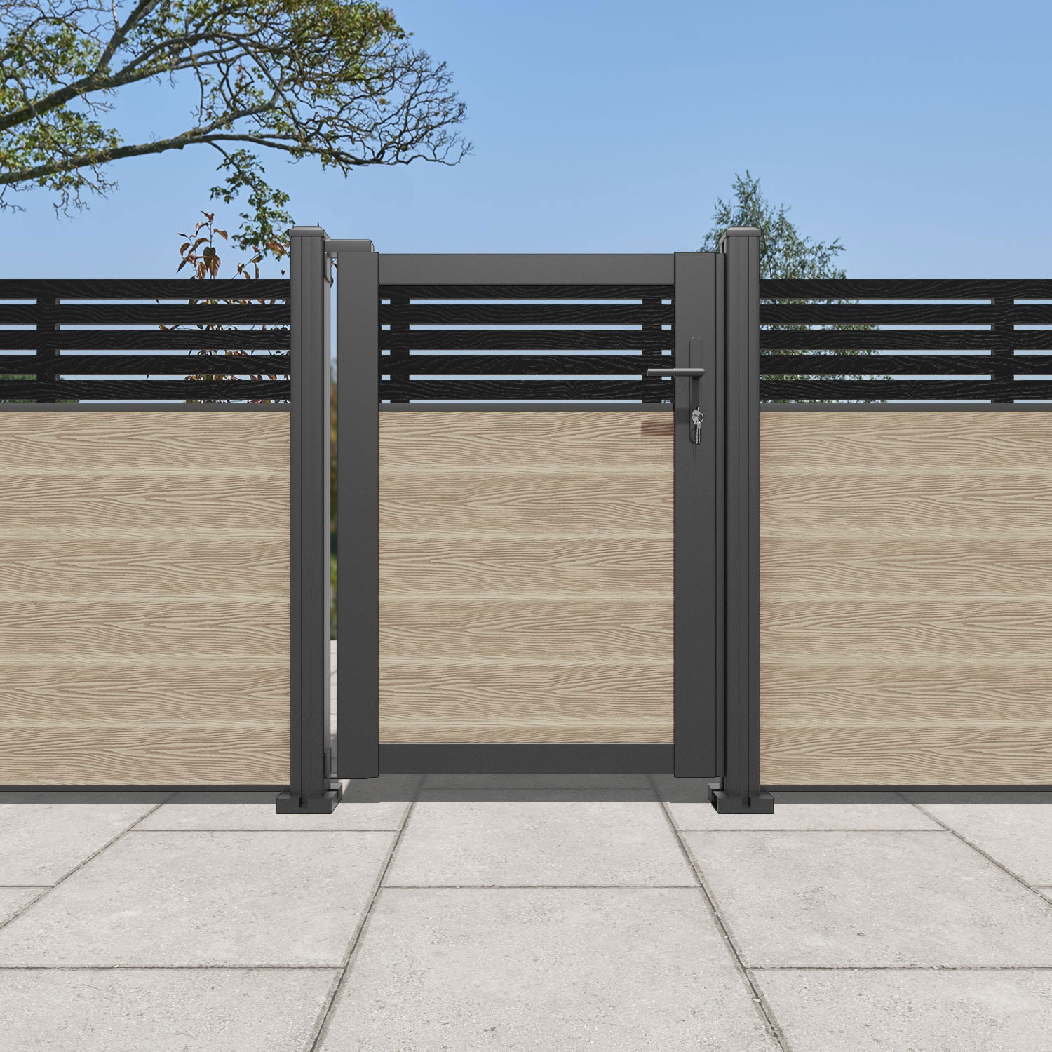 Classic Aspen Pedestrian Gate in Light Oak - Durable Wooden Garden Gate for Fence, Yard, and Driveway Entrance