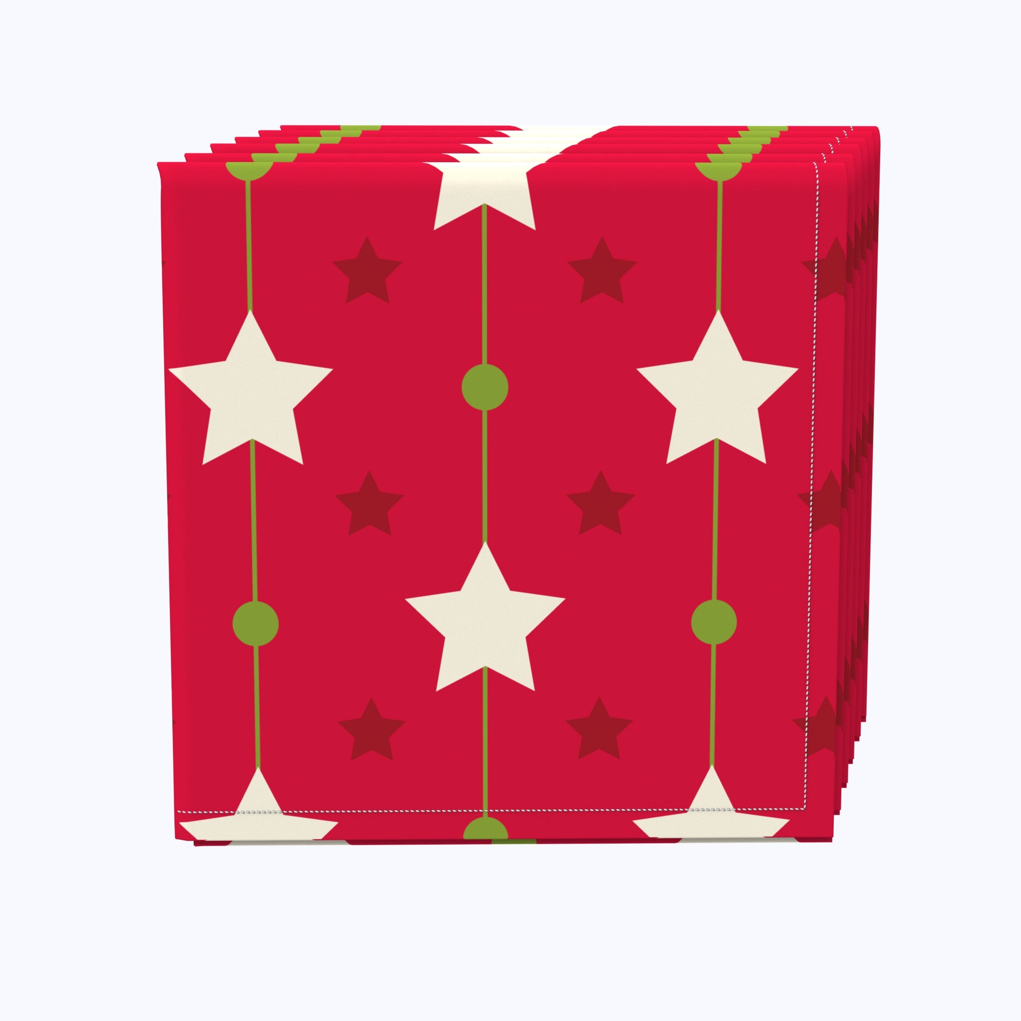 Festive Christmas Star Red Napkins - 20 Pack Disposable Holiday Dinner Napkins for Christmas Party, Table Decorations & Celebrations