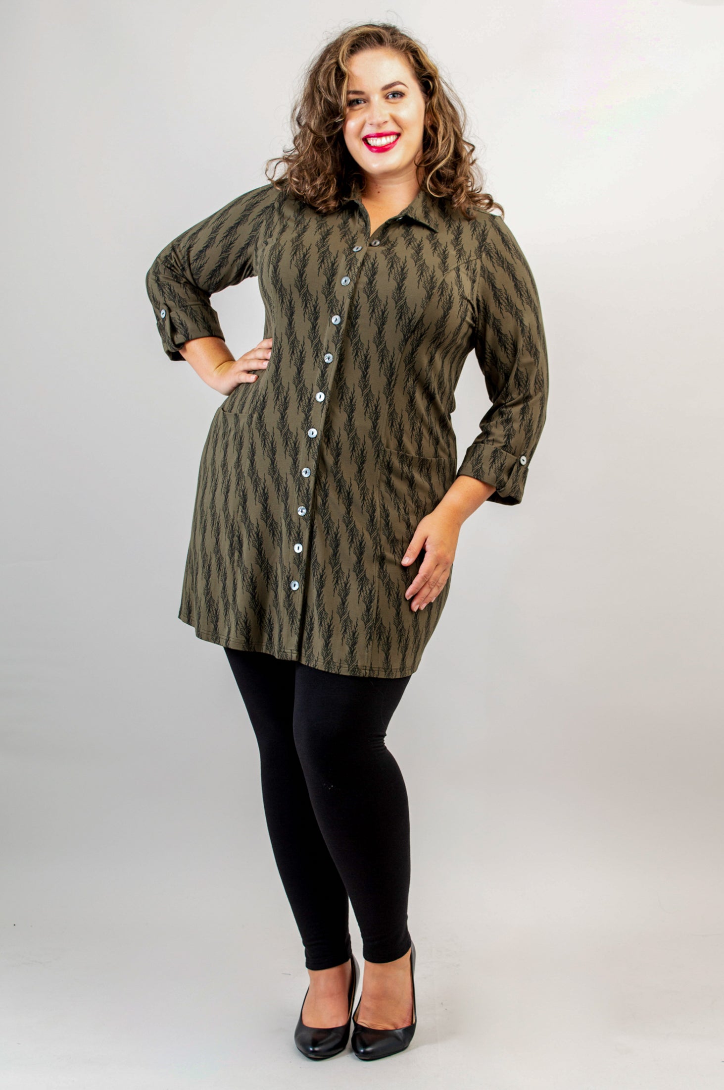 Charlie Tunic in Cedar Forest Bamboo Print - Women's Flowy Casual Top for Summer | Perfect for Beach Outings, Brunch Dates & Boho Style