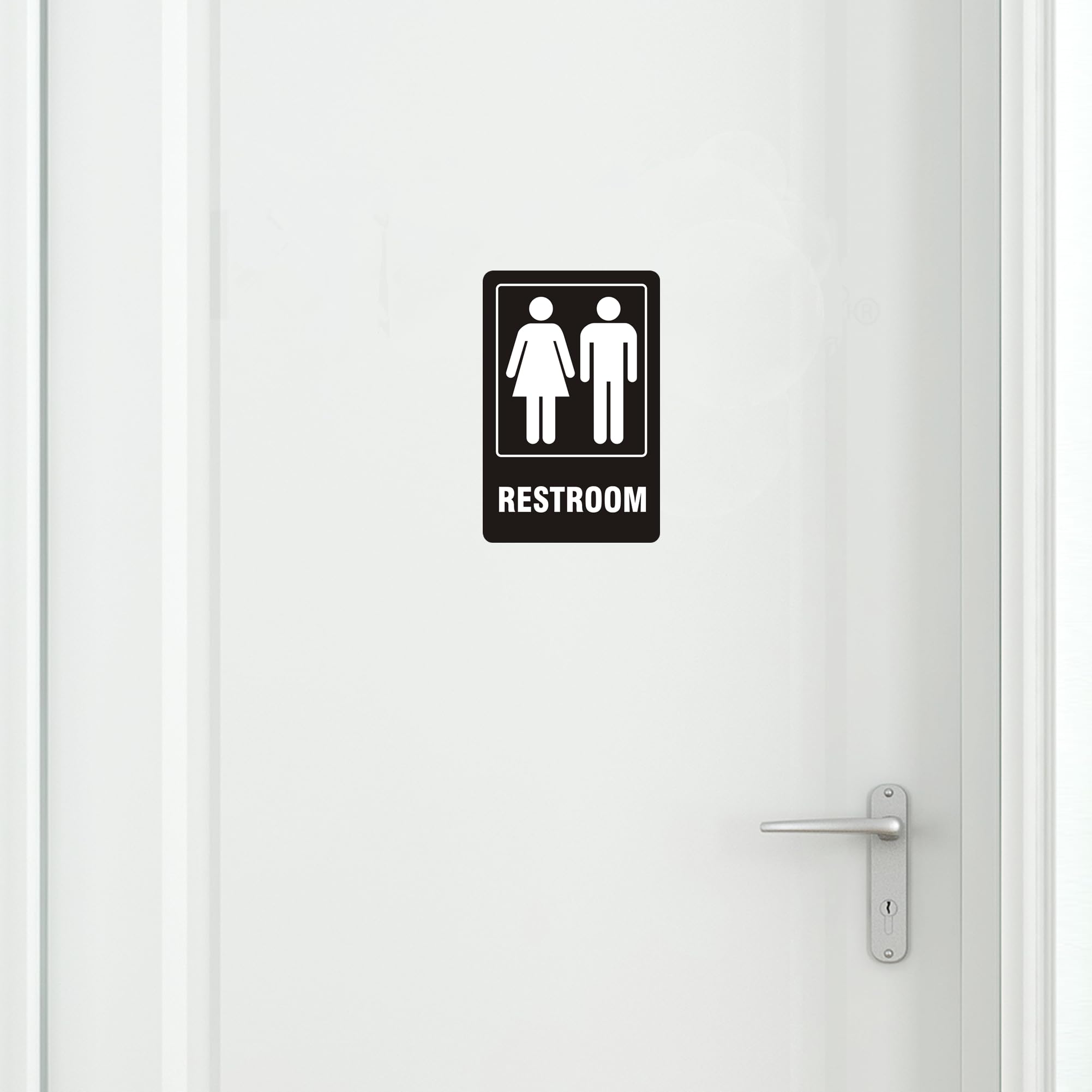 (2 Pack) Self-Adhesive Restroom Signs for Business & Home - 9