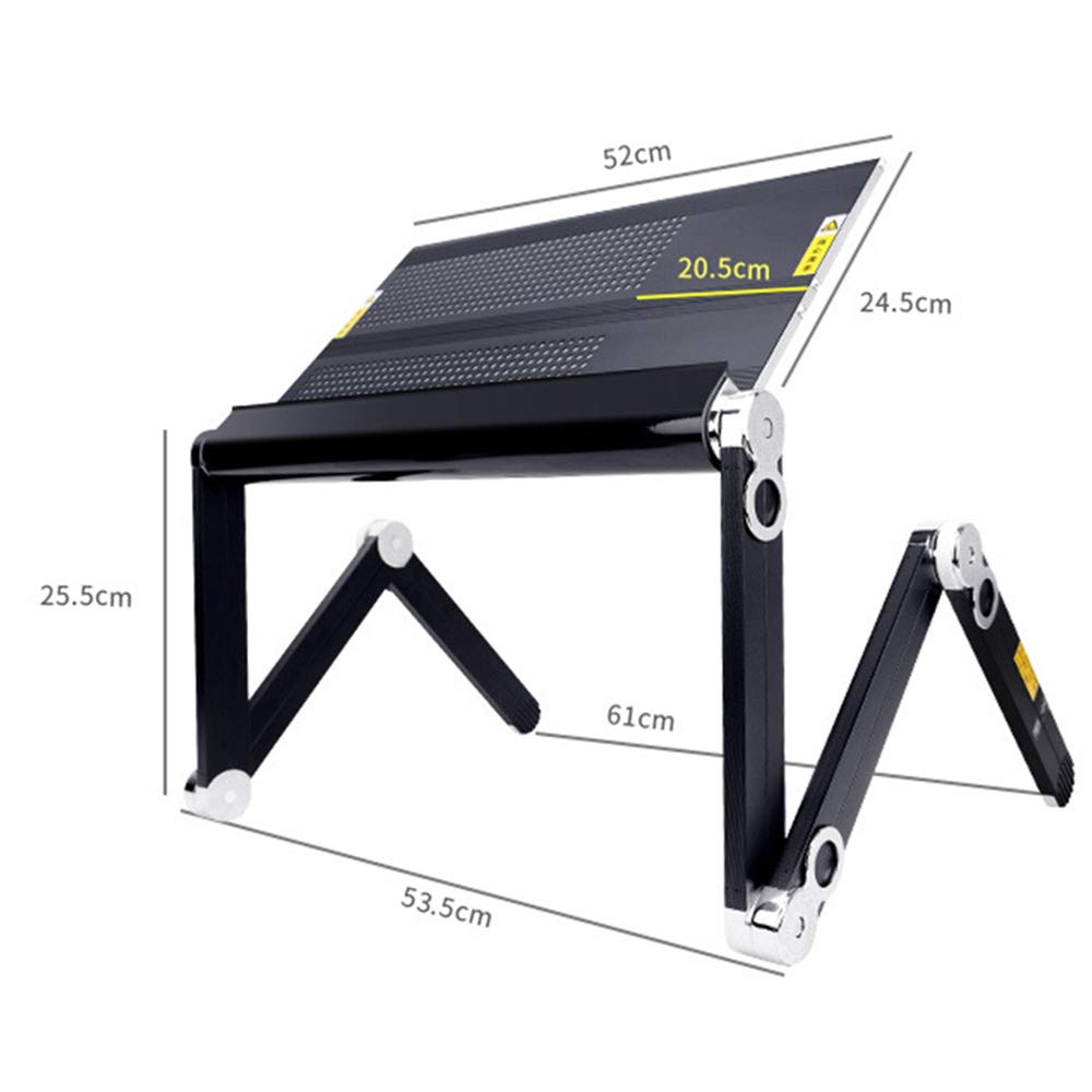 Foldable Laptop Bed Table - Adjustable & Portable Aluminum Alloy Tray for Lying Down Work, Study, or Watching Movies in Bed