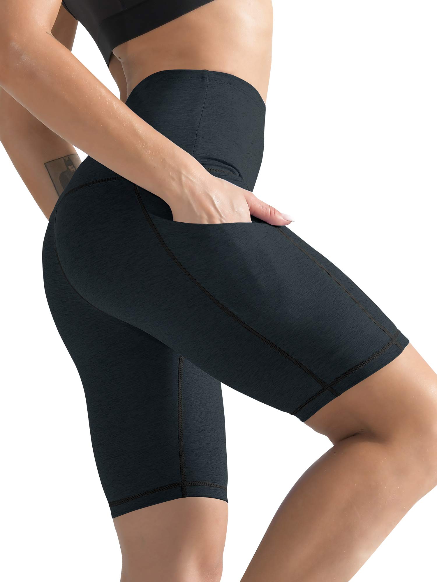 CADMUS High Waisted Compression Shorts for Women - Workout Running Cycling Yoga Shorts with Two Pockets - Perfect for Gym, Sports & Active Lifestyle