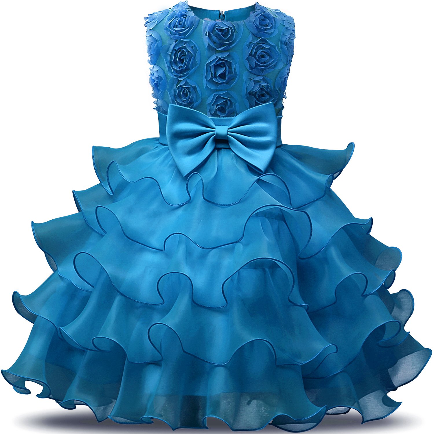 NNJXD Girls Ruffled Lace Party Dress - Elegant Flower Girl & Wedding Dresses for Kids - Perfect for Birthday Parties, Pageants & Special Occasions