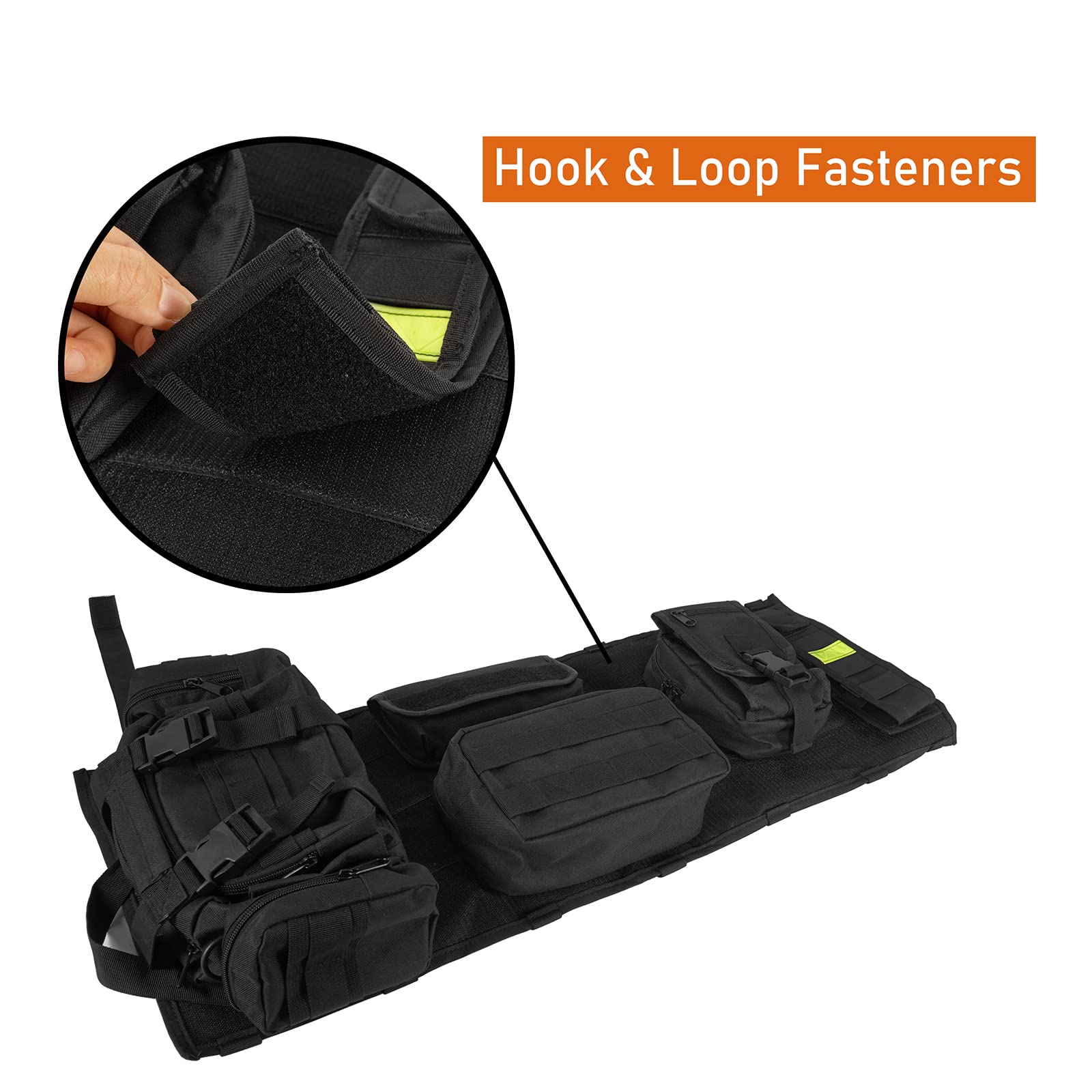 u-Box Jeep Wrangler TJ (1997-2002) Front Overhead Molle Panel Storage Bracket with Molle Pouches - Heavy Duty Organizer for Off-Road Gear, Tools & Accessories - Perfect for Camping, Overlanding & Adventure Trips
