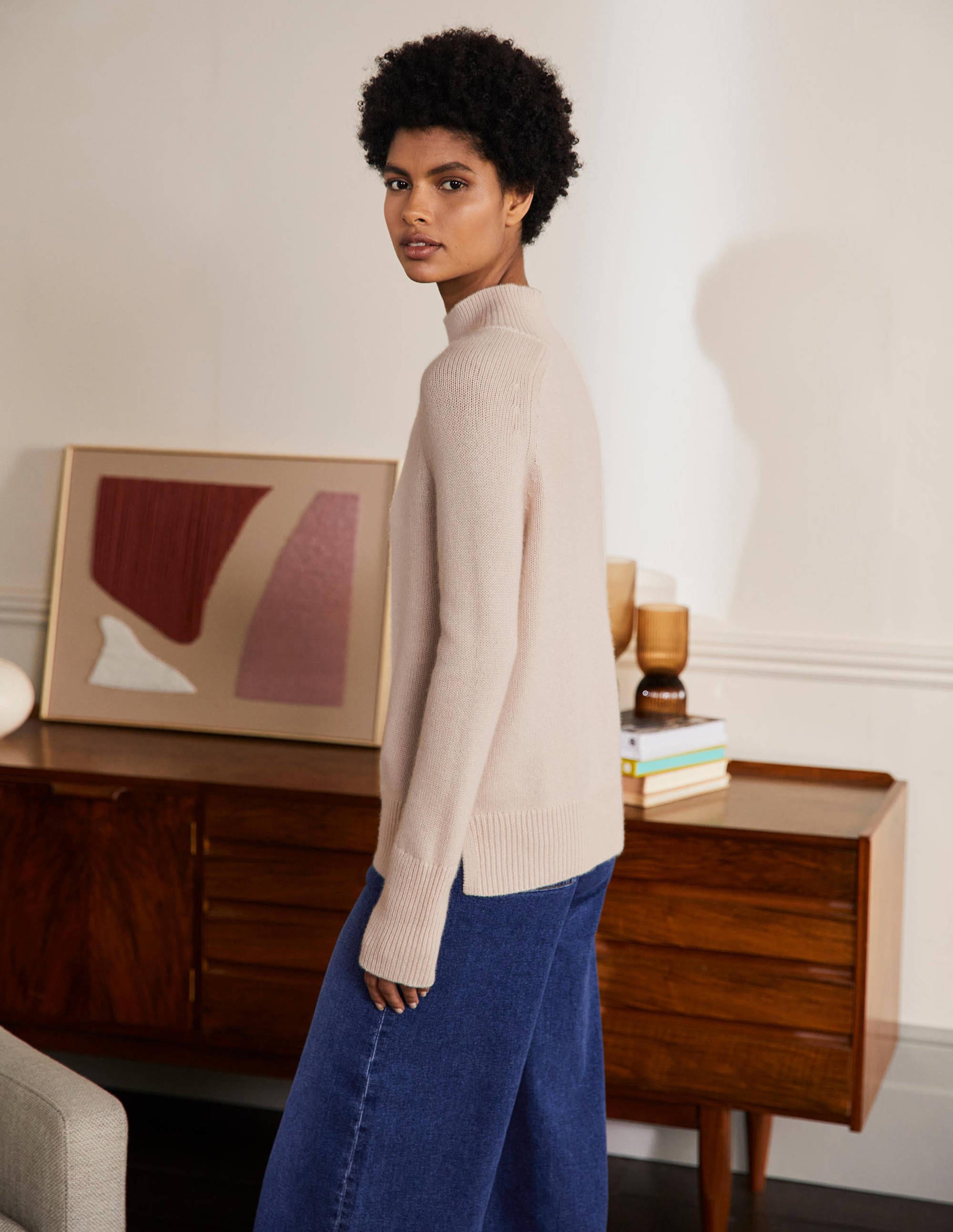 Luxury Anna Cashmere Sweater for Women - Soft & Warm Ivory Knit Pullover - Perfect for Winter Travel & Office Wear