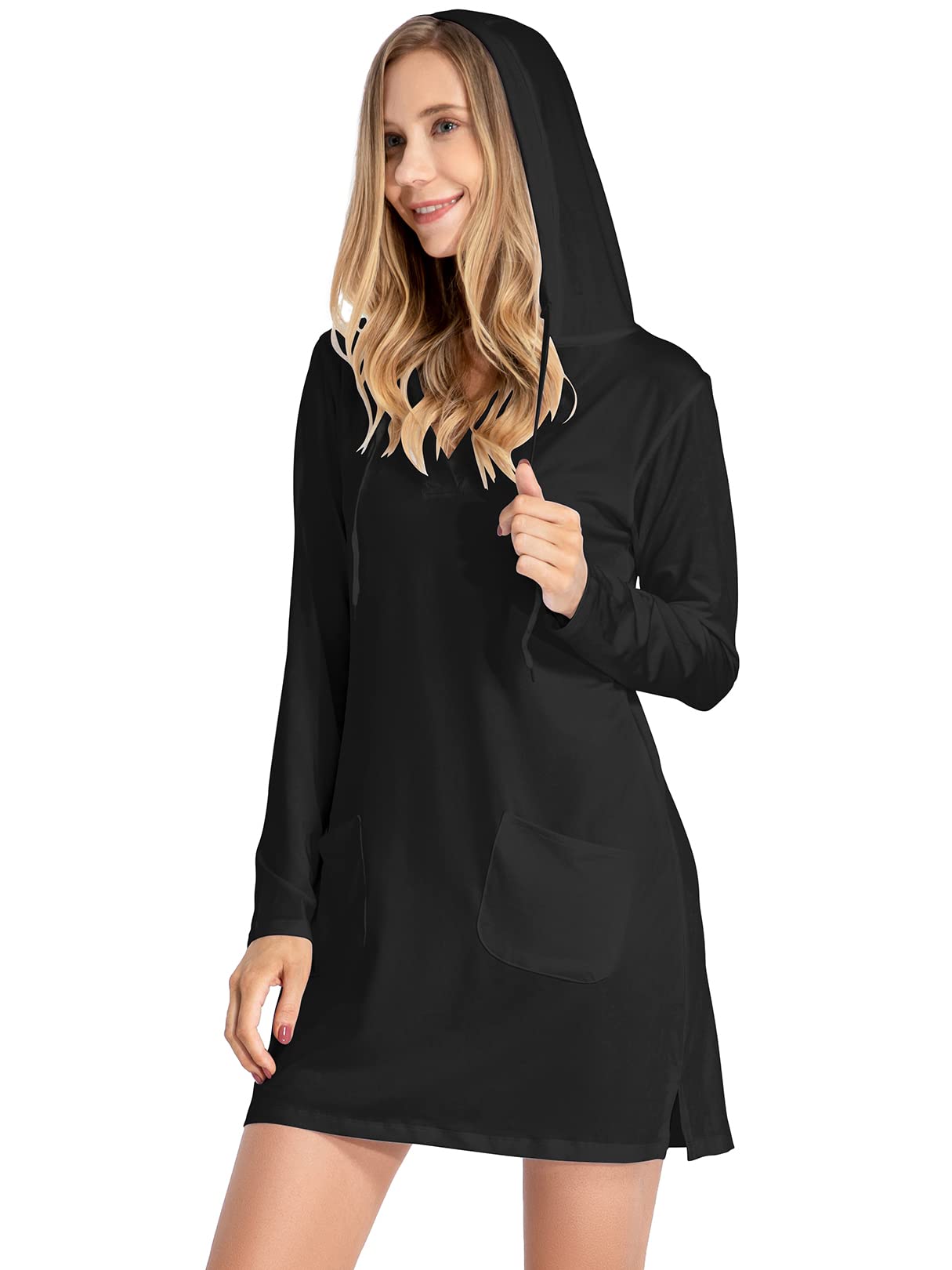 Toomett Women's UPF 50+ Sun Protection Cover-Up Dress - Long Sleeve SPF Shirt for Beach, Hiking, Running & Fishing | Lightweight Hoodie for Outdoor Activities & Water Sports