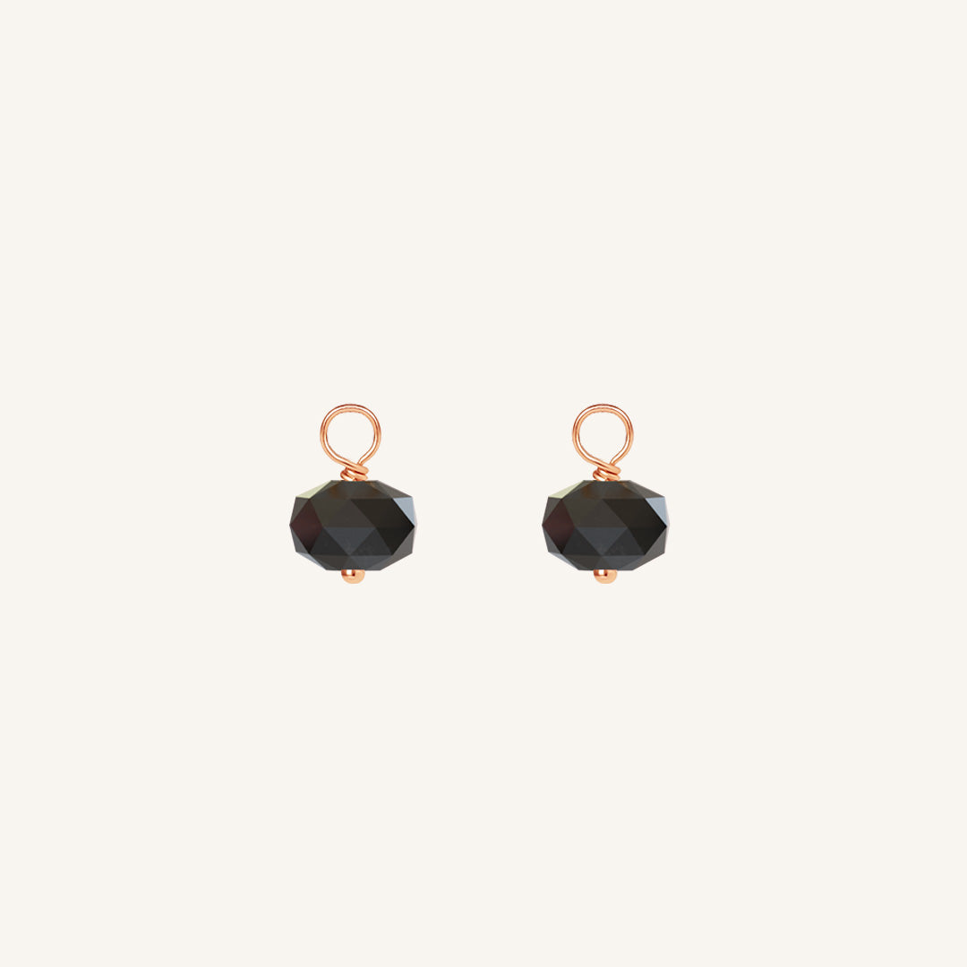 Opulent Black Spinel Hoop Earrings - Set of 2 | Natural Energy Stone Jewelry for Women | Perfect for Evening Parties & Special Occasions