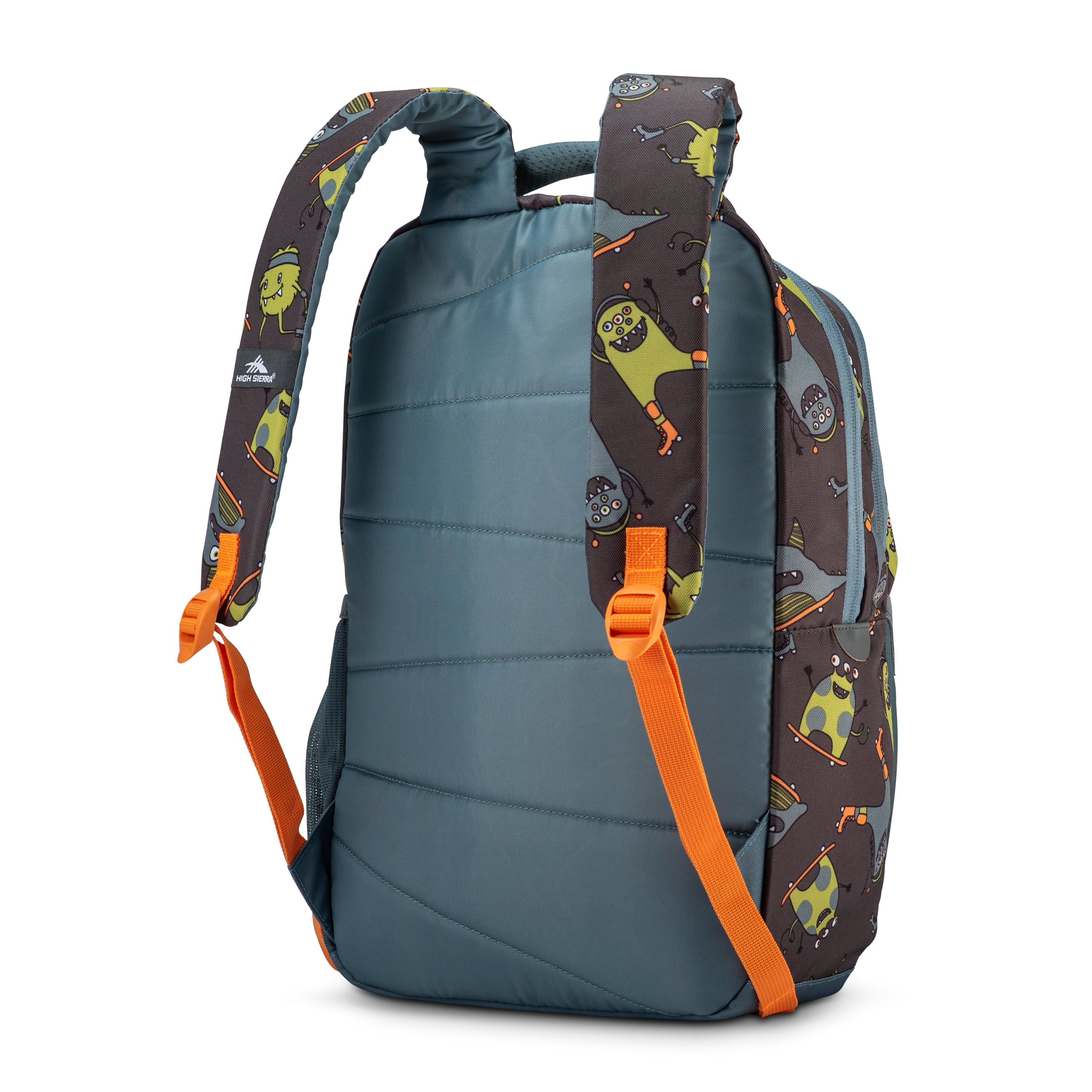 High Sierra Ollie Lunchkit Backpack - Monsters On Wheels Grey - Durable Kids School Backpack for Lunch & Snacks - Perfect for School, Day Trips & Outdoor Adventures