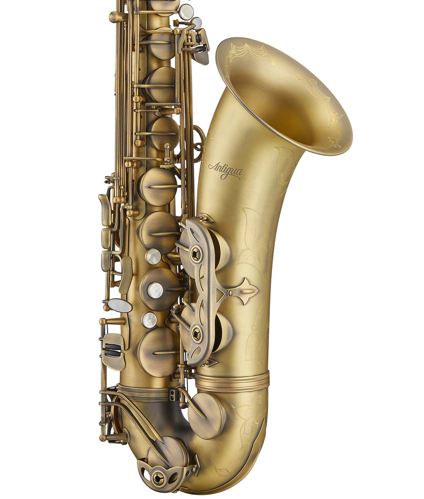 Antigua Winds TS4248 PowerBell Bb Tenor Saxophone with Antique Finish - Professional Brass Instrument for Jazz, Concert & Studio Performance