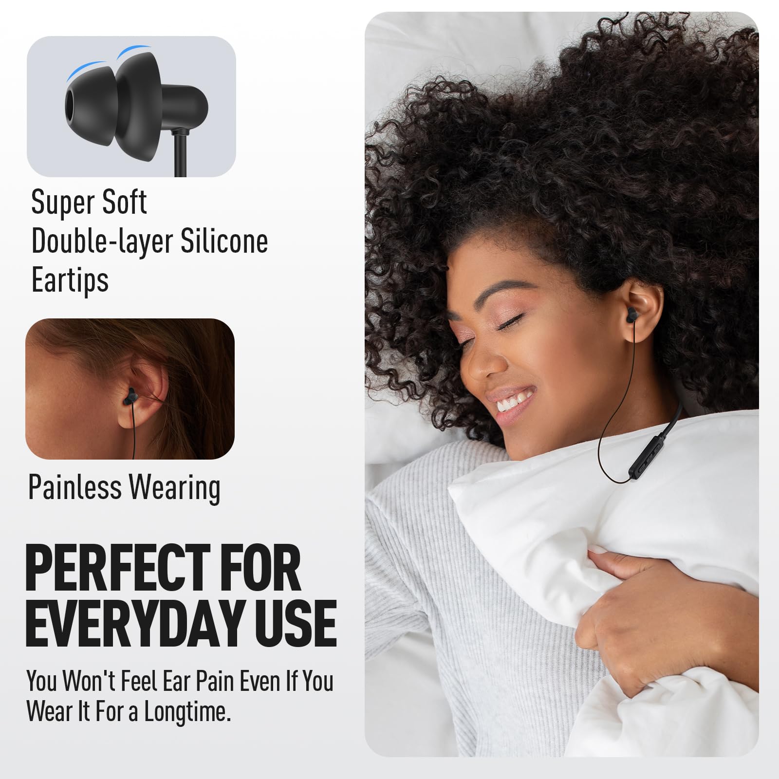 Hearprotek Wireless Bluetooth 5.4 Headphones - Ultra Soft Lightweight Sleep Earbuds with 25+ Hour Battery Life for Side Sleepers | Perfect for Sleeping, Relaxation, Meditation & Travel