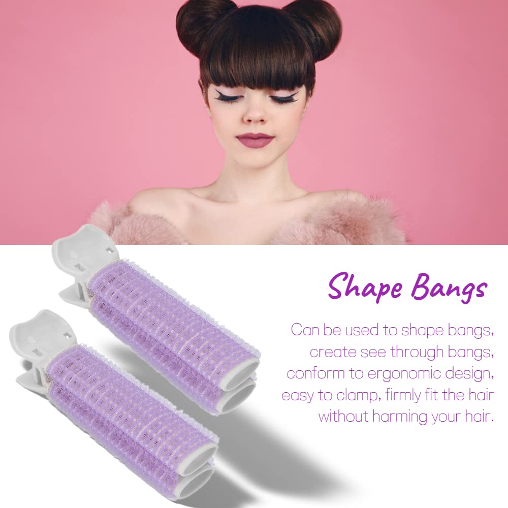 2 Pcs Volumizing Hair Root Clips for Women - Invisible Hair Volume Curler Clips for Fluffy & Bouncy Hair - DIY Styling Tool for Curly & Wavy Hair (Purple) - Perfect for Home, Salon & Party Hairstyles