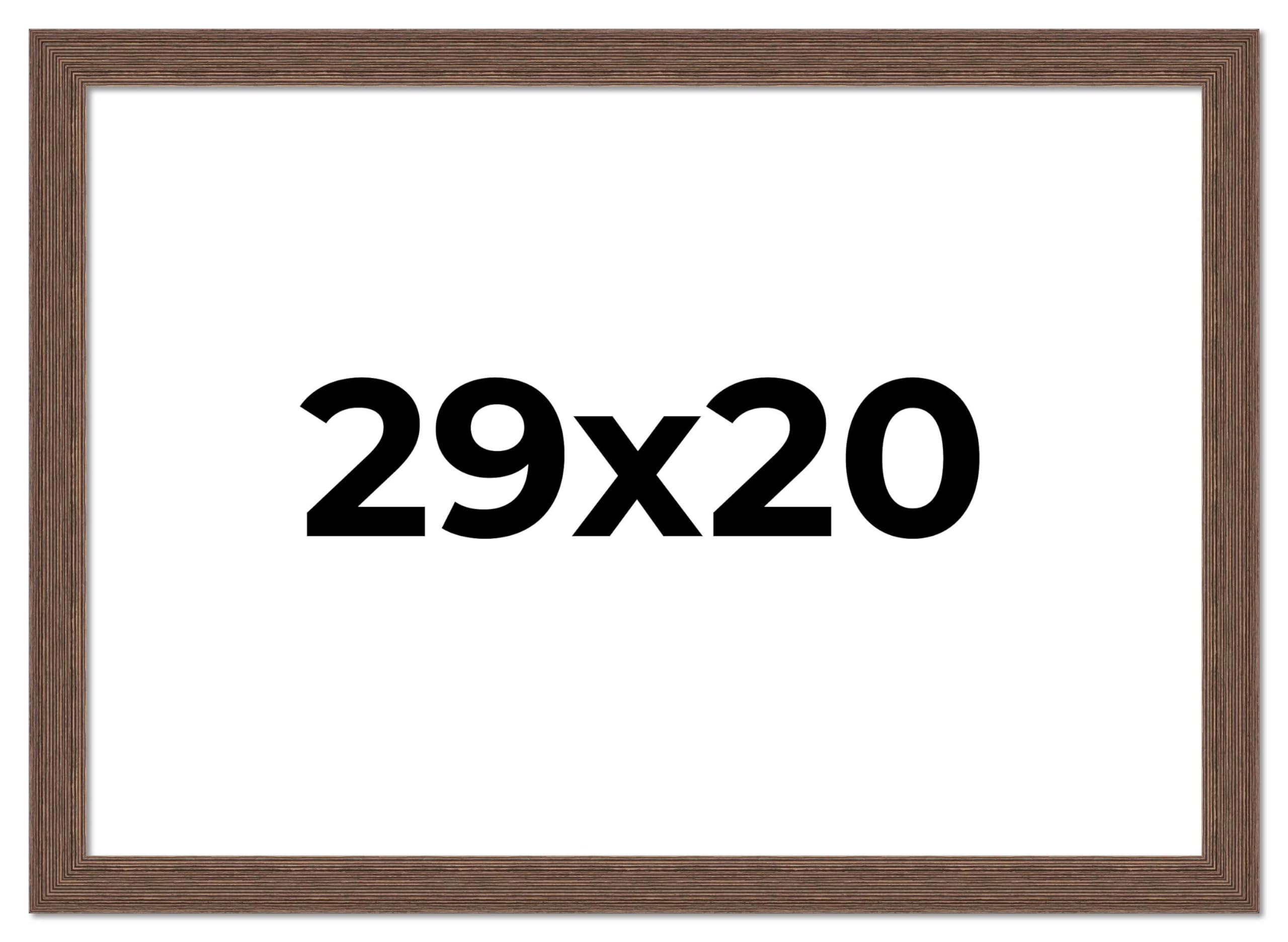 29x20 Brown Distressed Barnwood Picture Frame - Rustic Farmhouse Photo Frame with UV Acrylic Shatter Guard & Acid-Free Backing | Perfect for Wall Decor, Wedding Photos, Family Portraits & Home Office Display