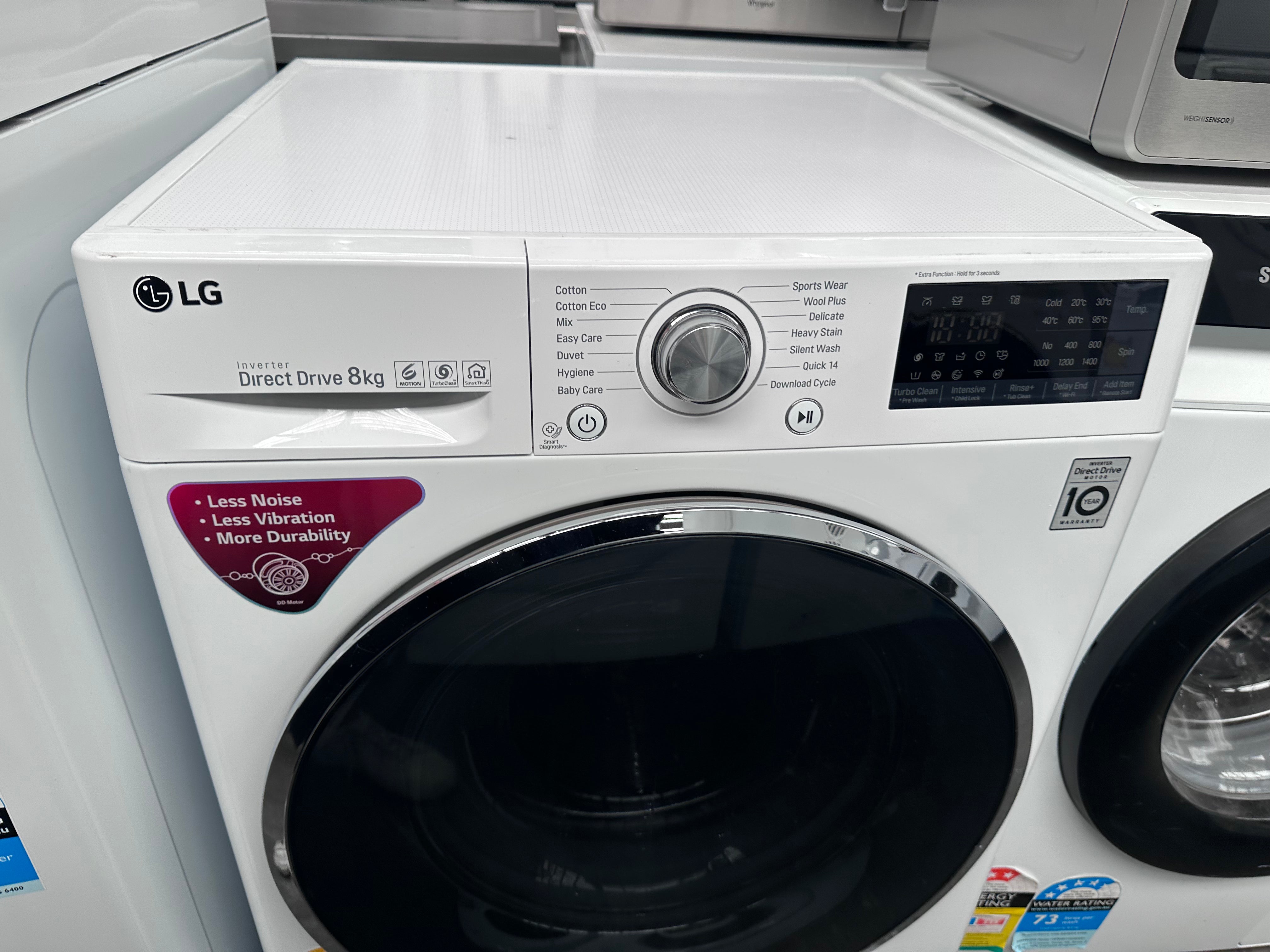 LG 8kg Front Load Washing Machine - Energy Efficient, Quiet Operation [Certified Refurbished] - Perfect for Apartments, Small Homes & Laundry Rooms