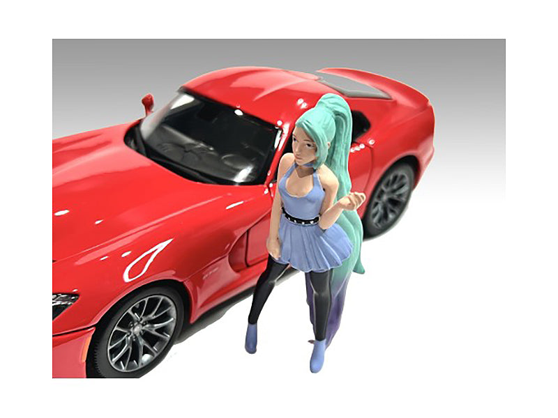 1/24 Scale Cosplay Girls Figure Set of 4 - Anime Character Model Collection for Car Diorama Displays - Perfect for Model Train Scenes & Toy Photography Backdrops