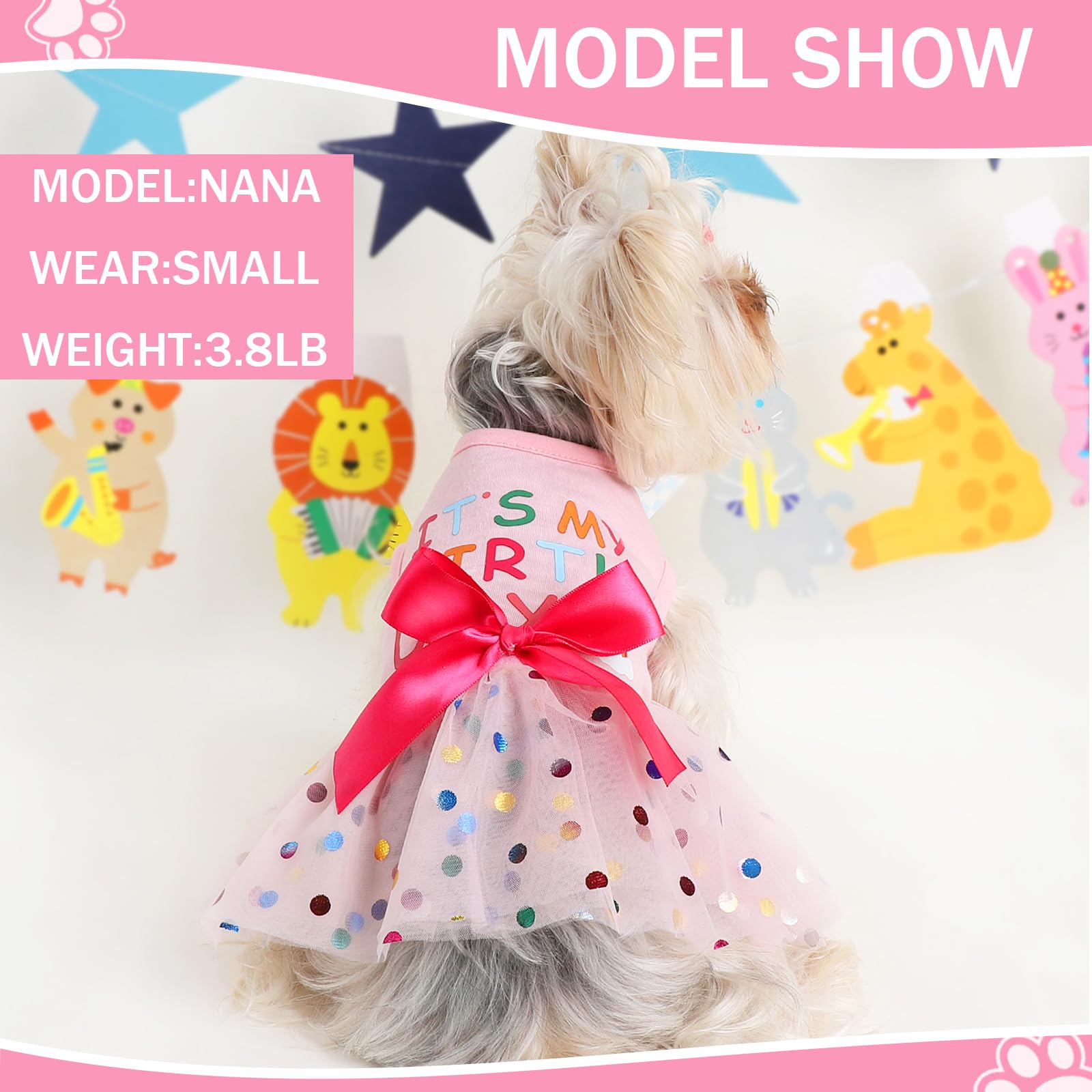 Small Dog Dresses for Puppies - Cute Pet Costume Clothes for Chihuahua, Yorkie & Cats | Summer & Spring Apparel | Pink Birthday Outfit (XS) | Perfect for Parties, Photo Shoots & Special Occasions
