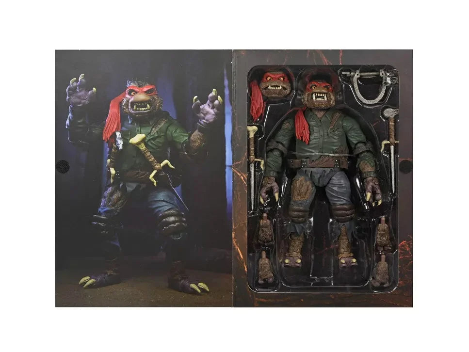 Universal Monsters x Teenage Mutant Ninja Turtles Ultimate Raphael as Wolfman Action Figure - TMNT Collectible Toy for Fans & Halloween Decor