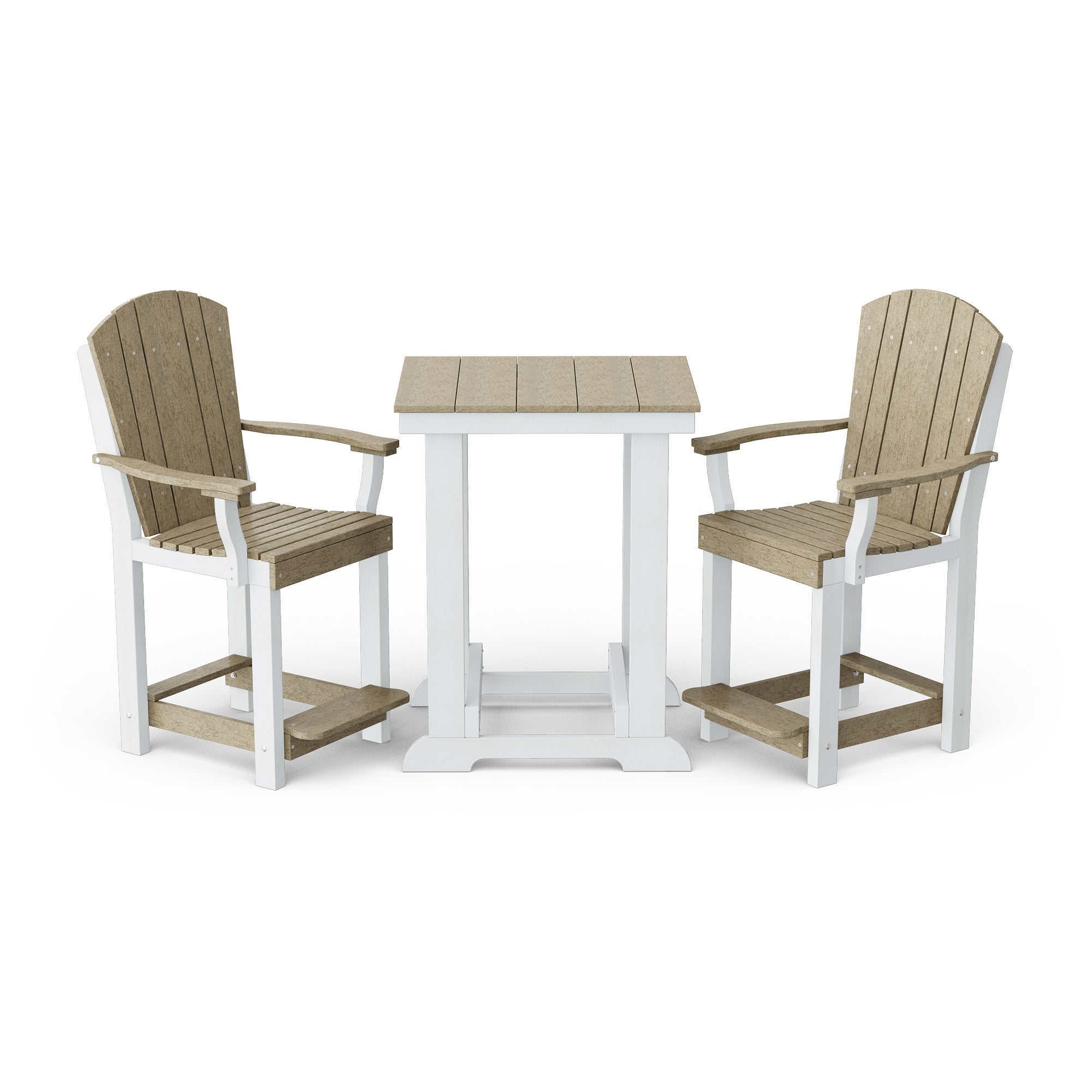 Heritage 3-Piece Patio Counter Height Bar Set - Outdoor Bistro Table & Stools for Backyard, Deck, Garden, Poolside Dining & Entertaining