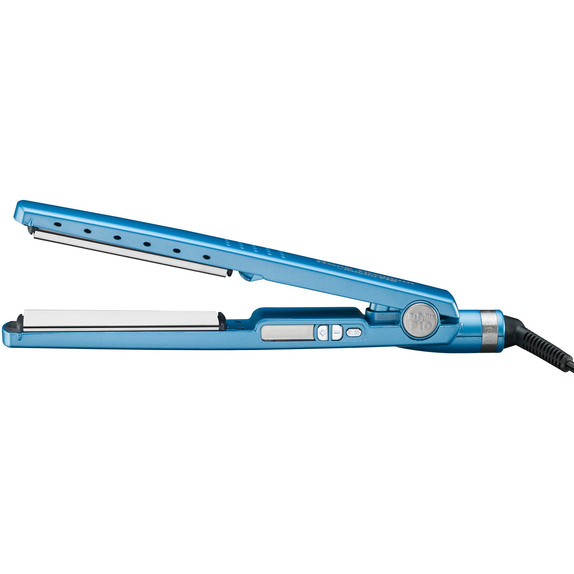 BaByliss Pro Ionic Ceramic Flat Iron Hair Straightener - Blue | Salon-Grade Styling Tool for Smooth, Shiny Hair at Home or On-the-Go