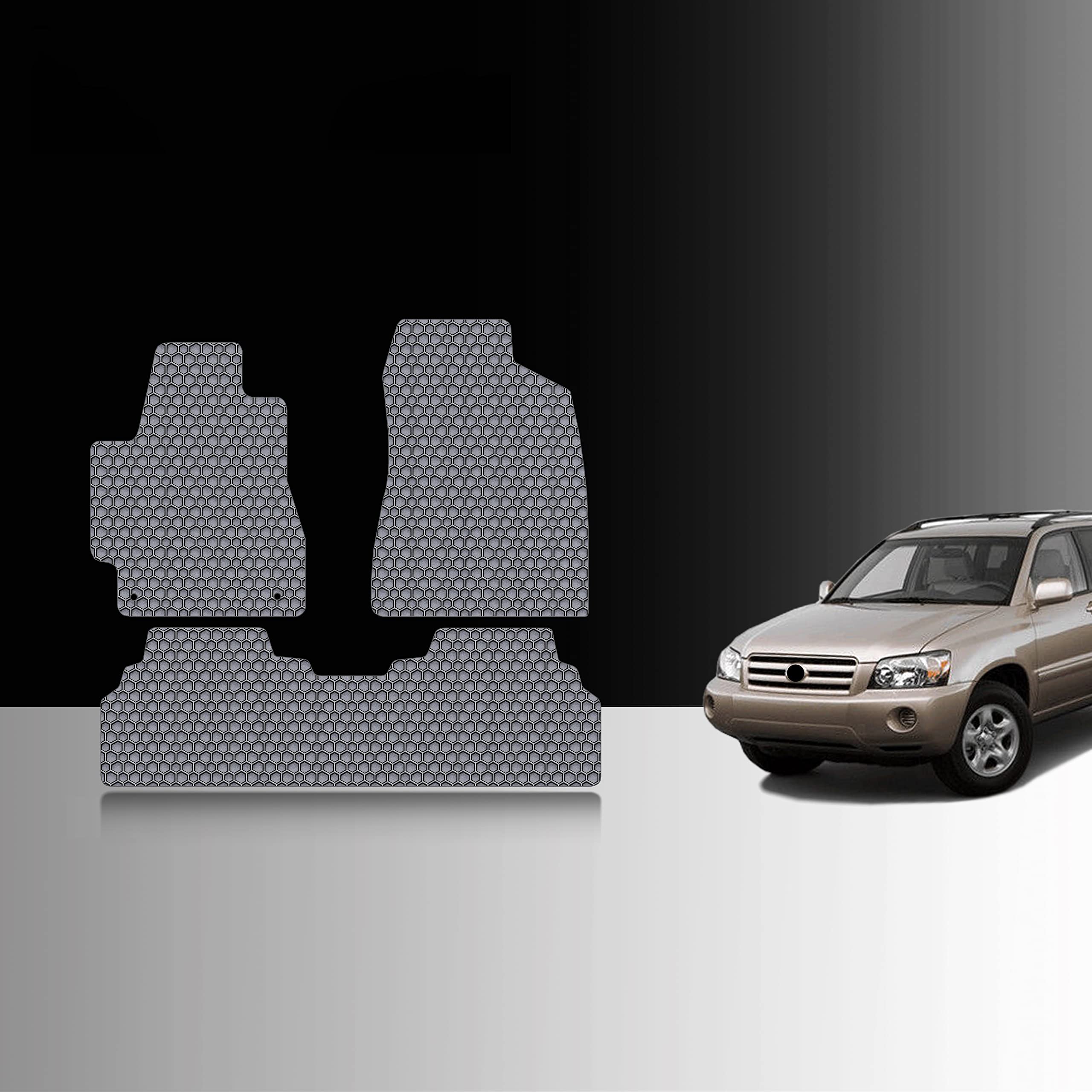 TOUGHPRO All-Weather Heavy Duty Floor Mats Set (Front + 2nd Row) for Toyota Highlander 2001-2007 - Gray Rubber Car Mats, Made in USA - Perfect for Snow, Mud & Everyday Protection