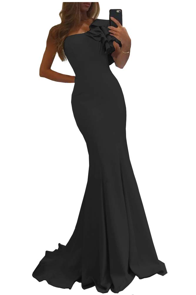 Blawhee Women's Elegant Mermaid One Shoulder Long Prom Dress - Formal Evening Gown for Bridesmaids, Homecoming, Pageant & Special Occasions | Perfect for Weddings, Galas & Red Carpet Events