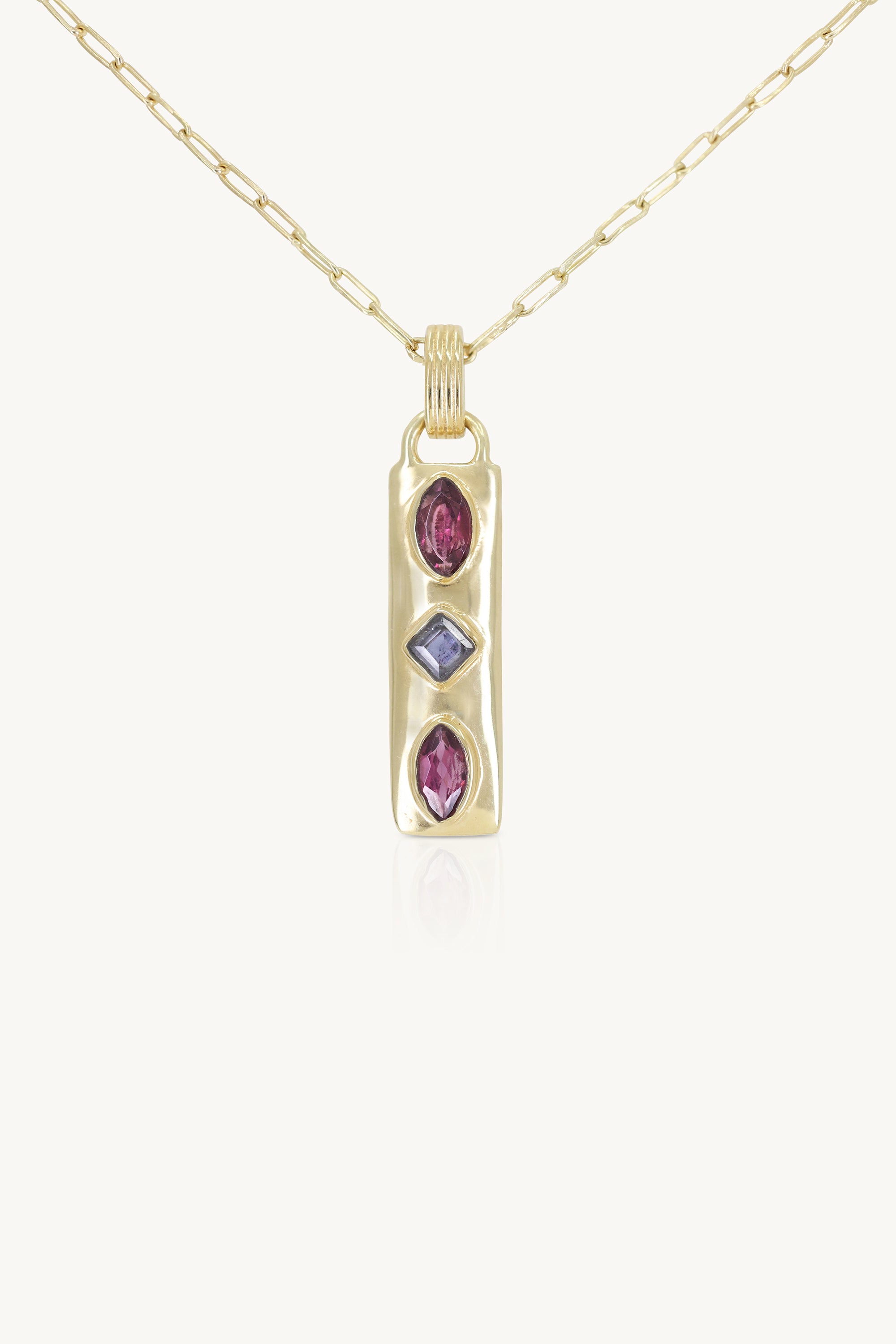 Elegant Coronet Iolite & Rhodolite Gold Necklace for Women | Perfect for Weddings, Parties & Special Occasions