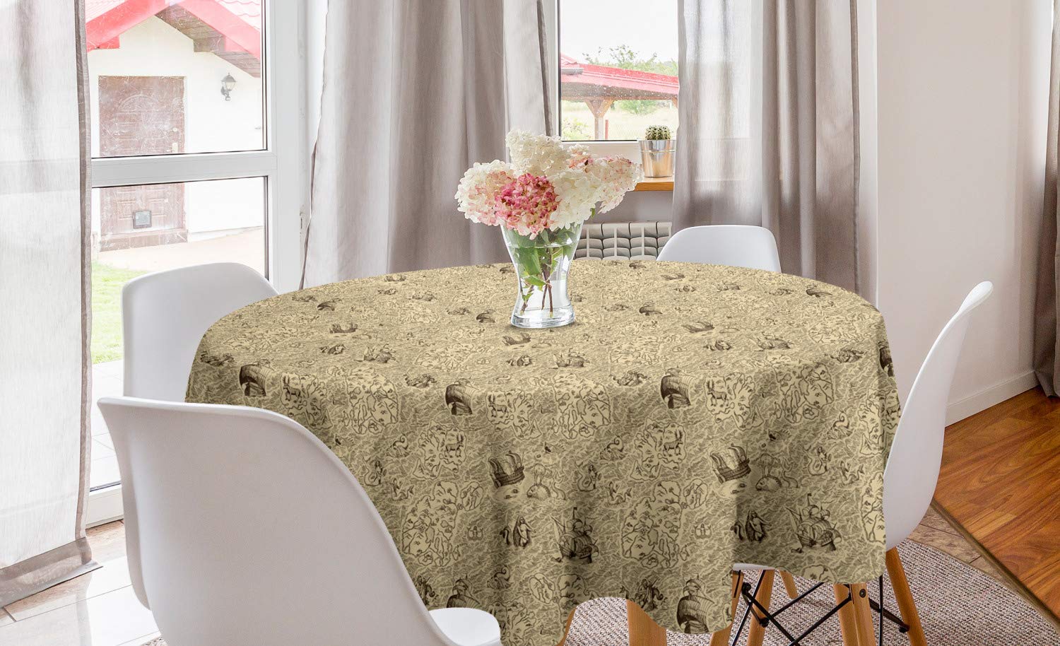 Vintage Round Tablecloth 60